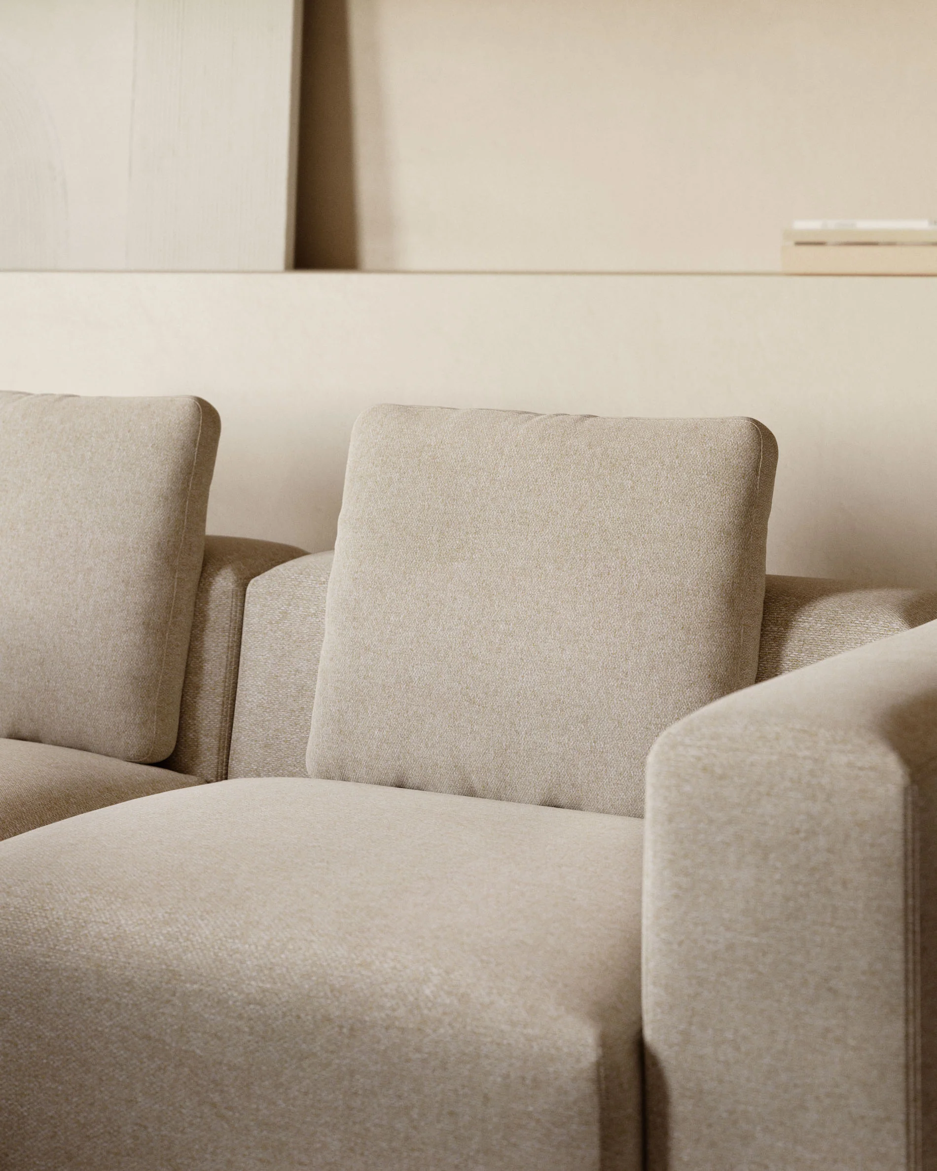 Blok beige chenille cushion 50 x 60cm