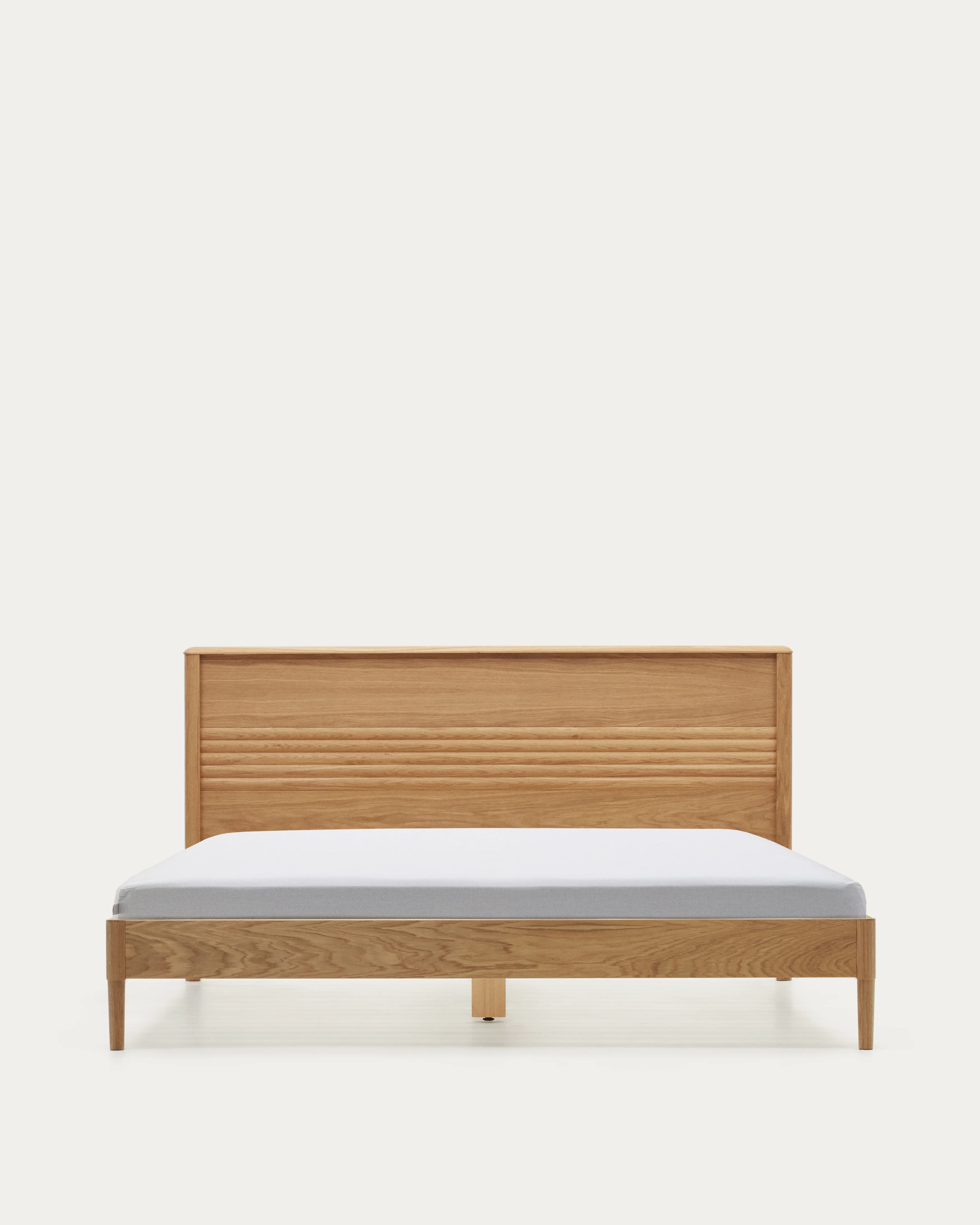 Lenon oak wood and veneer bed for 160 x 200 cm mattress, FSC MIX Credit