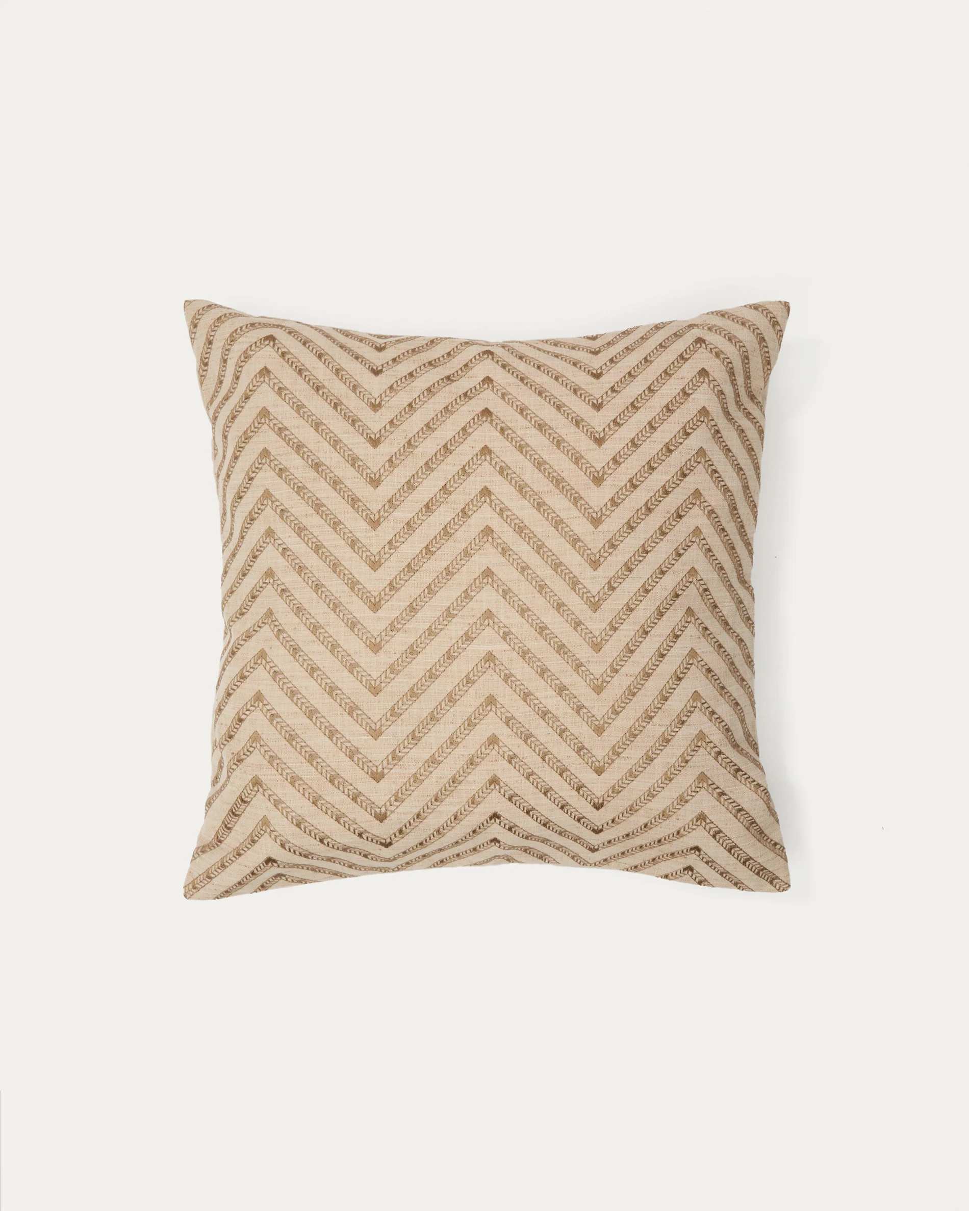 Olea beige contrasting jacquard cotton cushion cover 50 x 50cm