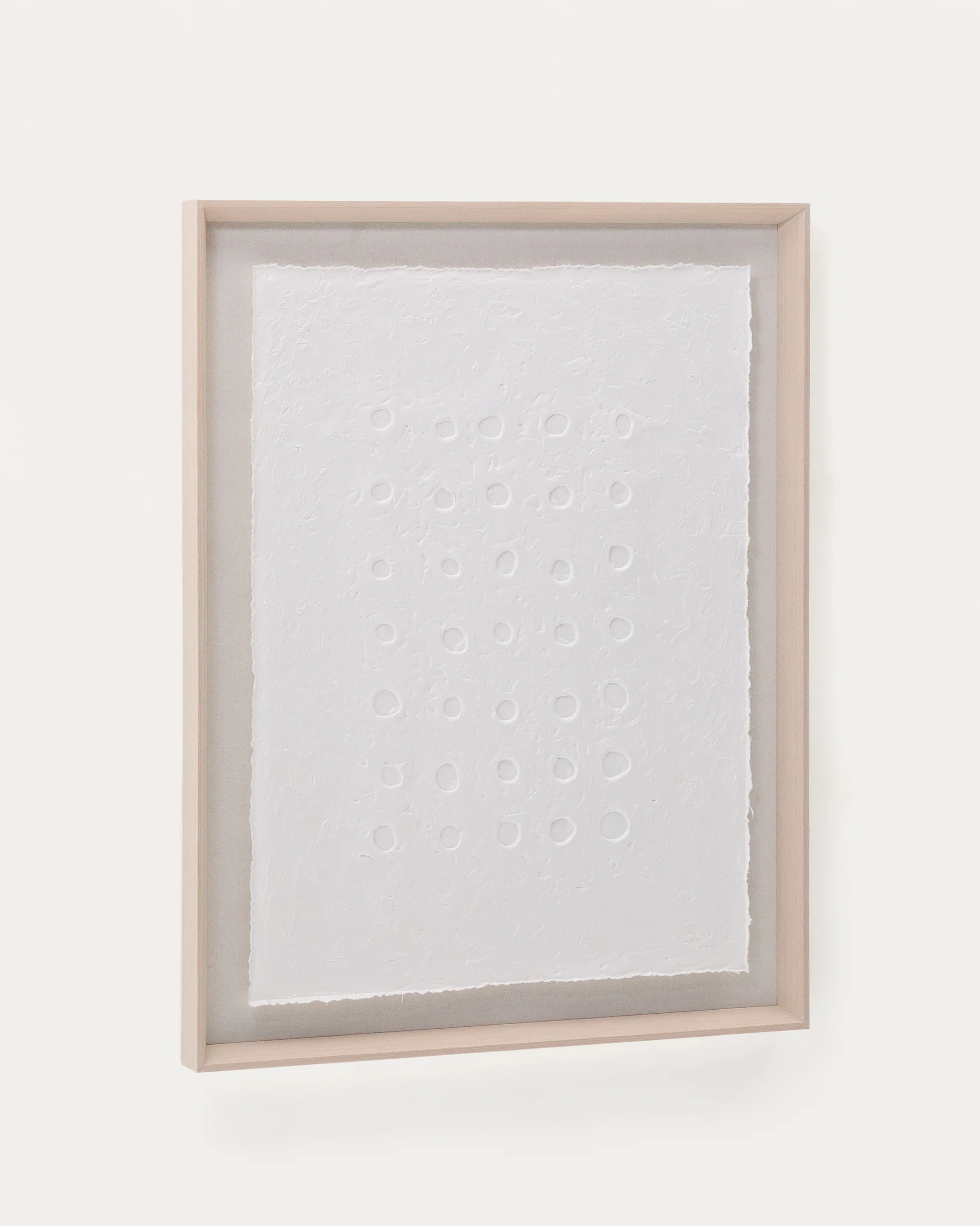 Olvin abstract picture on white recycled paper with hand-crafted reliefs 94 x 74 cm