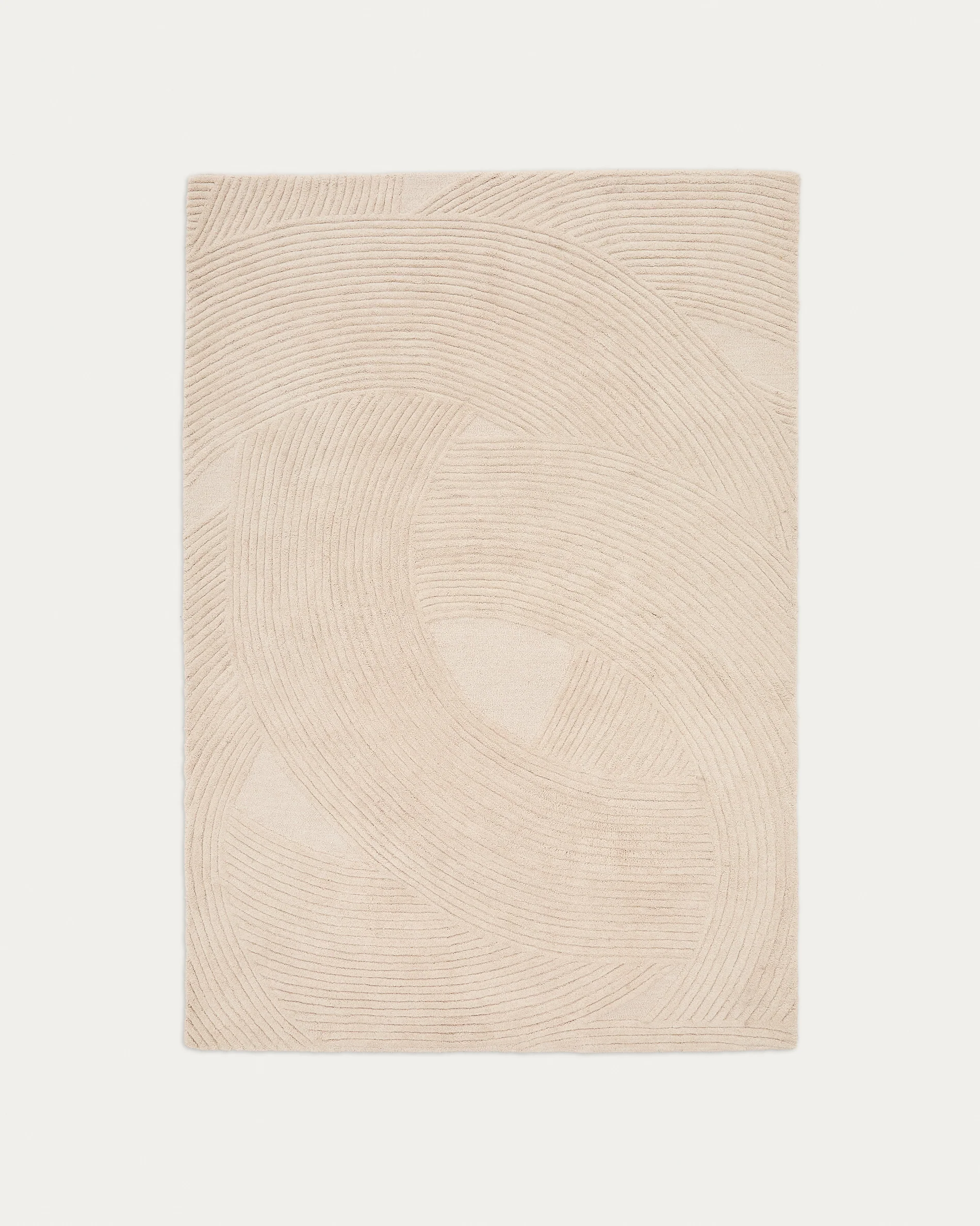 Domm beige wool rug, 160 x 230 cm