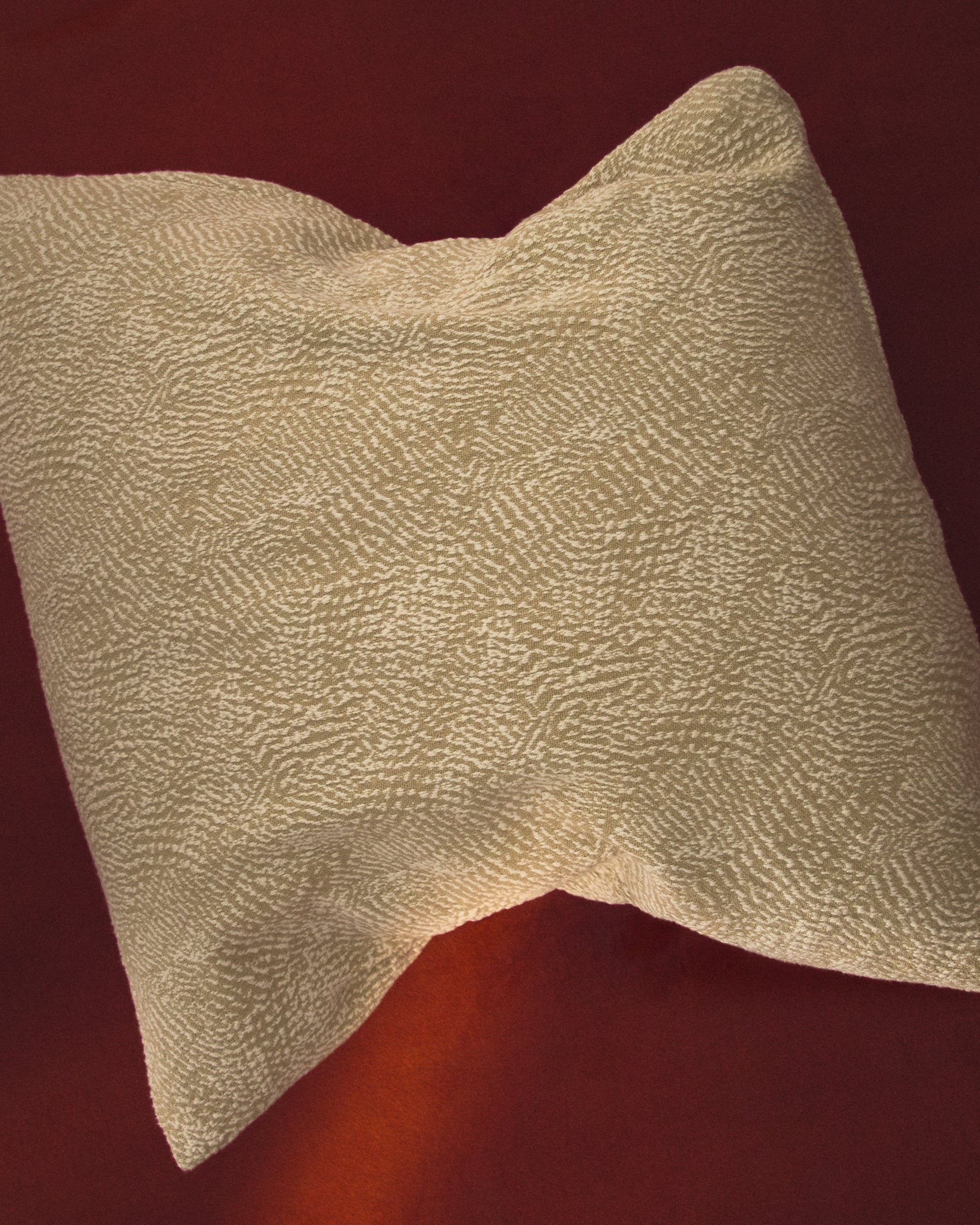 Junie cushion cover in beige cotton jacquard 50 x 50 cm