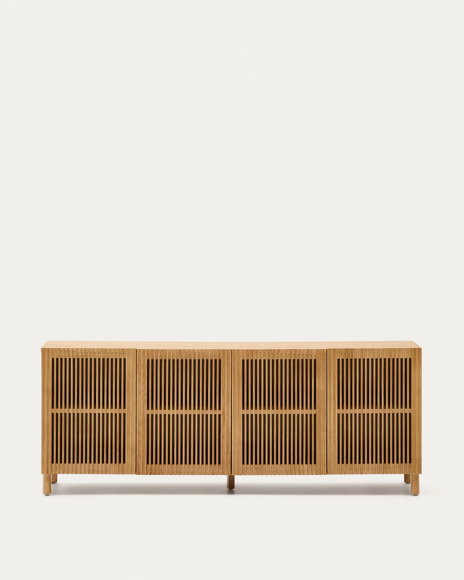 Beyla 4-door sideboard in solid ash wood and ash veneer 180 x 71.5 cm FSC 100%