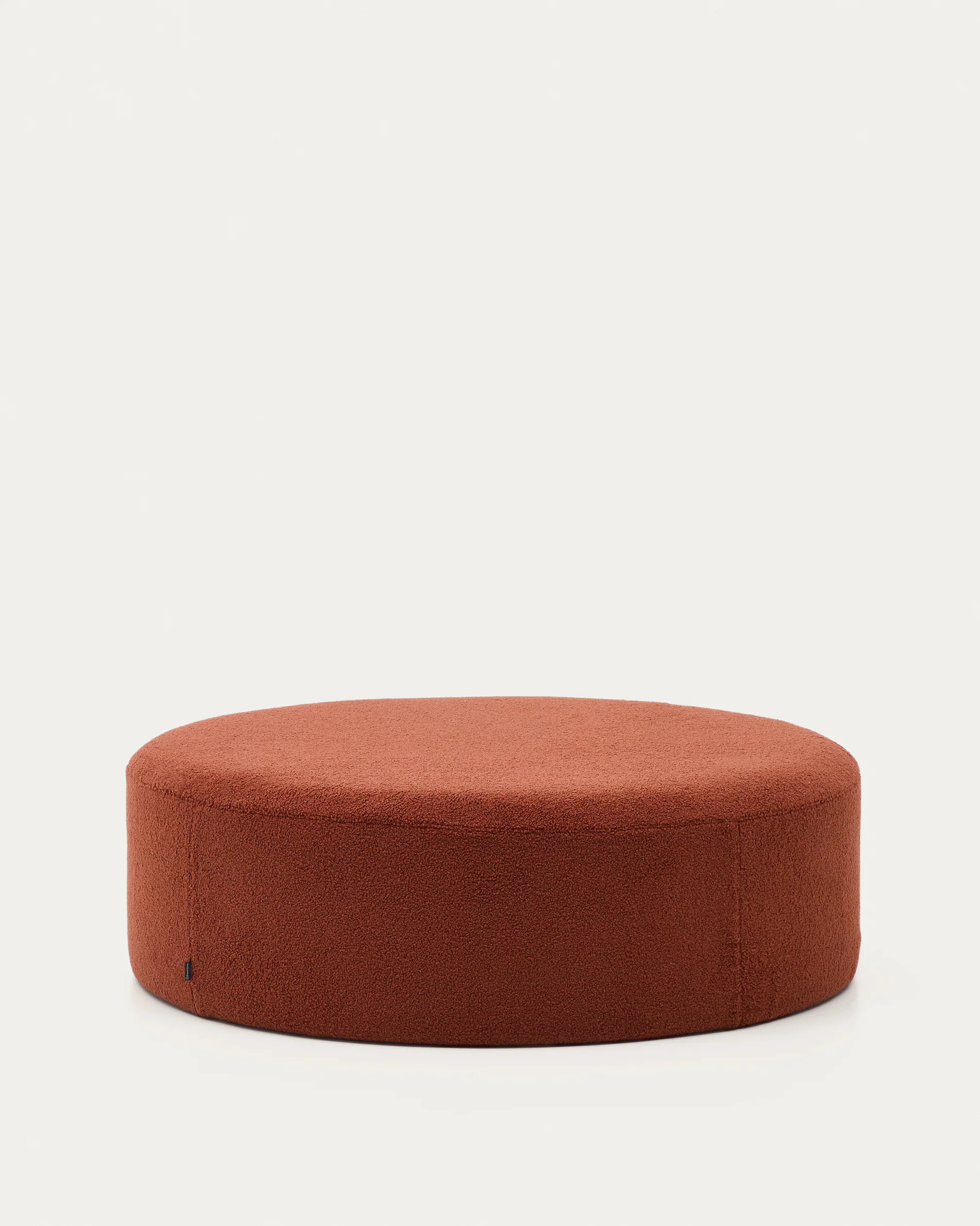 Kaeli footrest with removable cover in terracotta bouclé Ø 120 cm