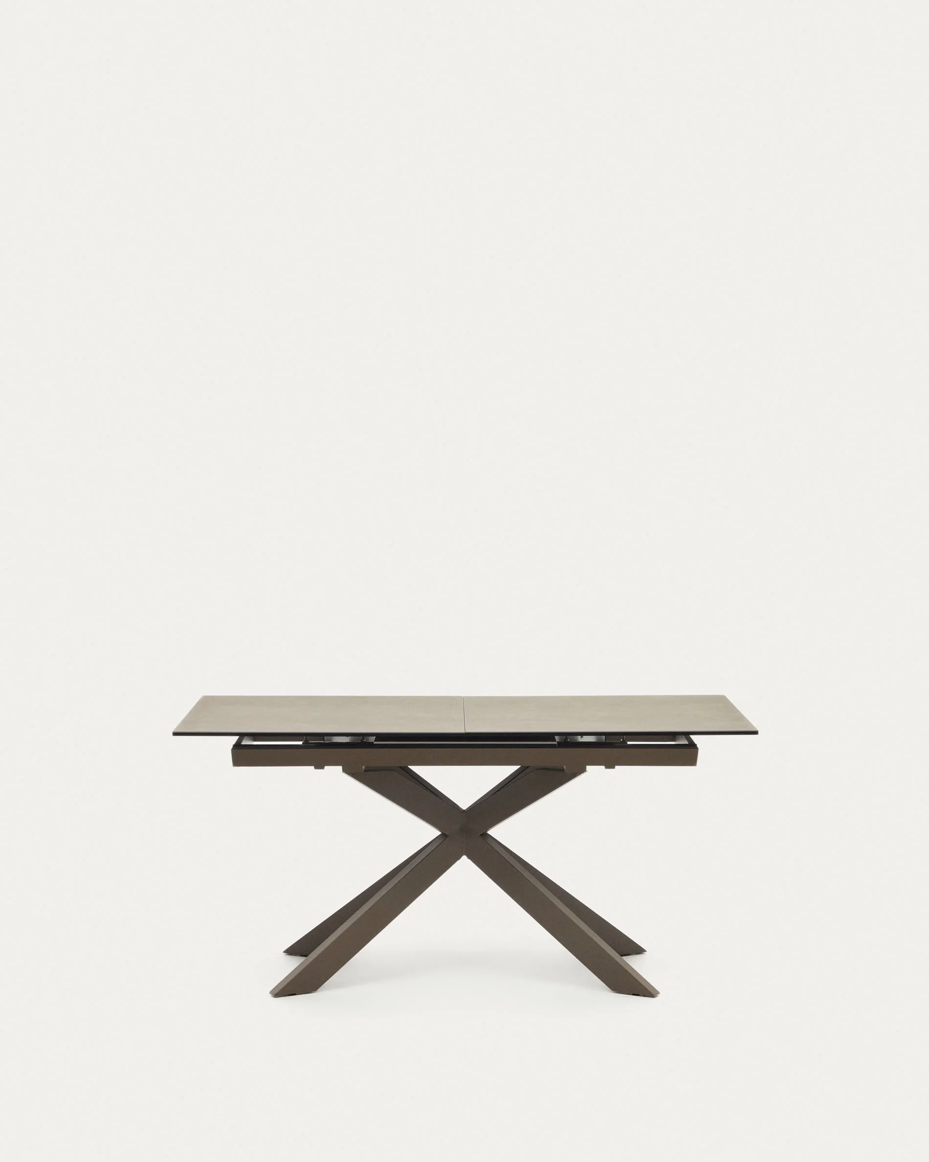 Atminda extendable table, porcelain and steel legs with a grey finish, 160 (210) x 90 cm