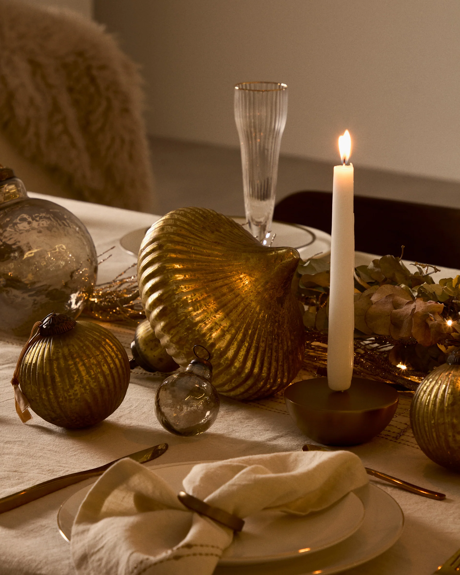 Raj hanging ornament made of gold recycled glass, 20 cm