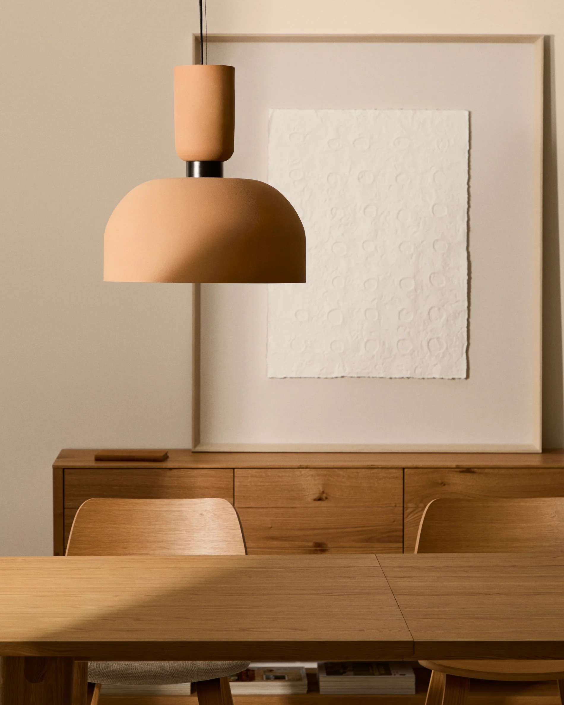 Nibla ceiling lamp in terracotta-effect metal Ø40cm