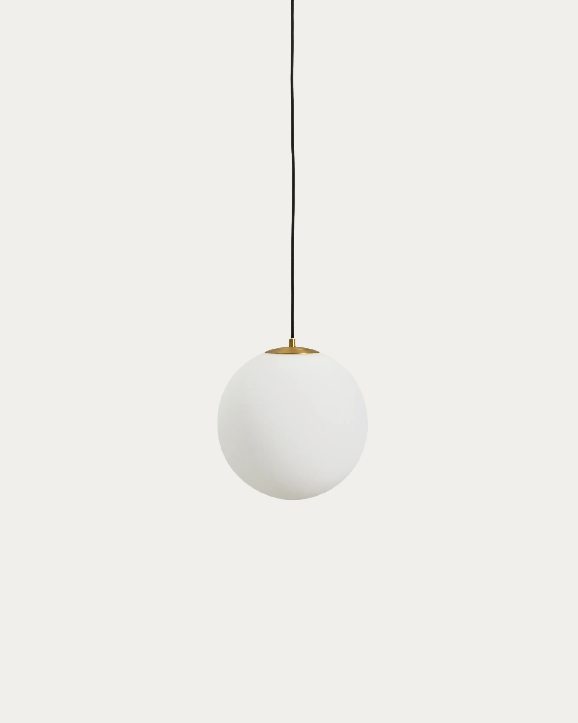 Brisia metal ceiling lamp with brushed brass finish and 1 frosted glass ball Ø30cm