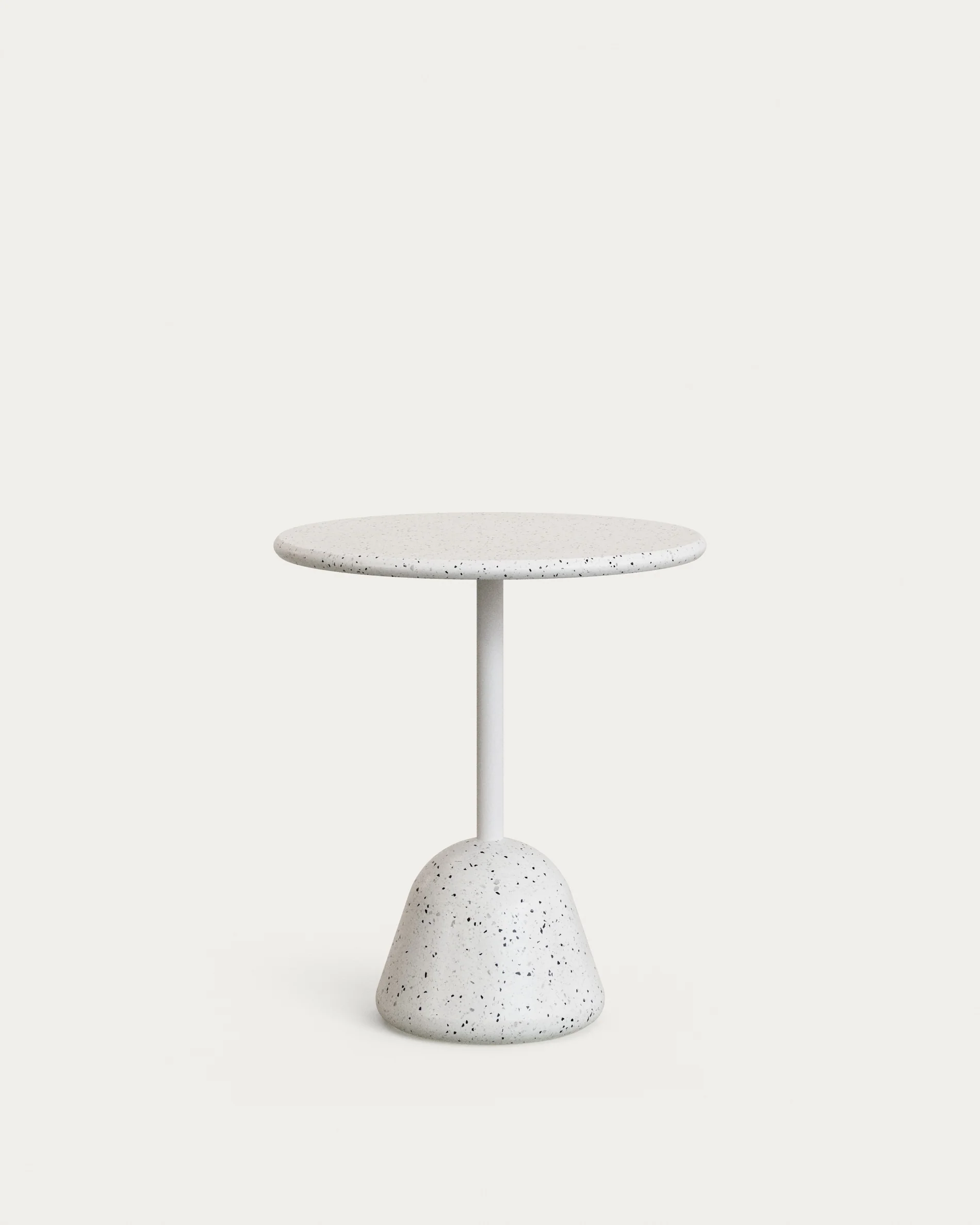 Saura Table in white terrazzo with a white terrazzo top, 75 x Ø70