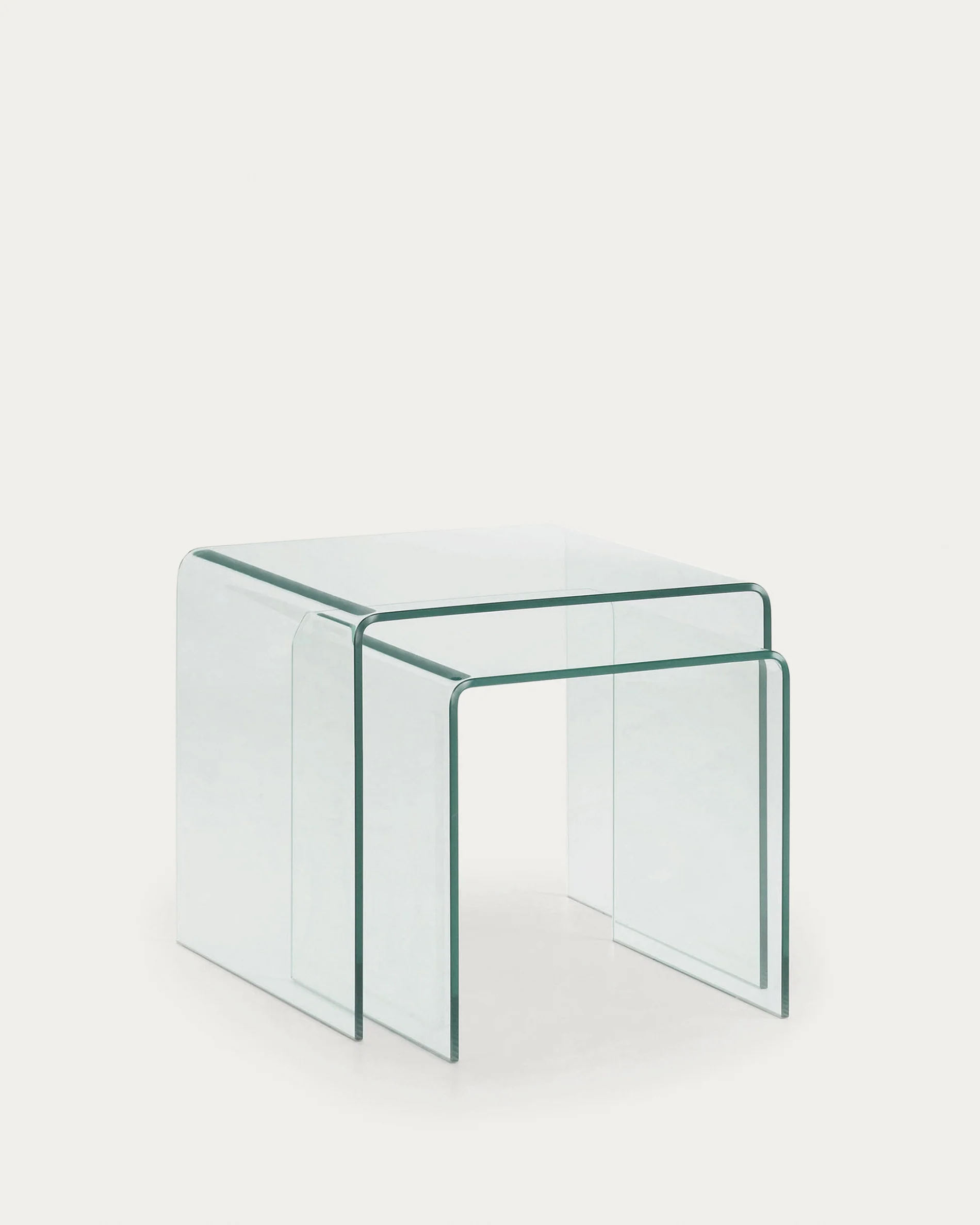 Burano nest of 2 glass tables