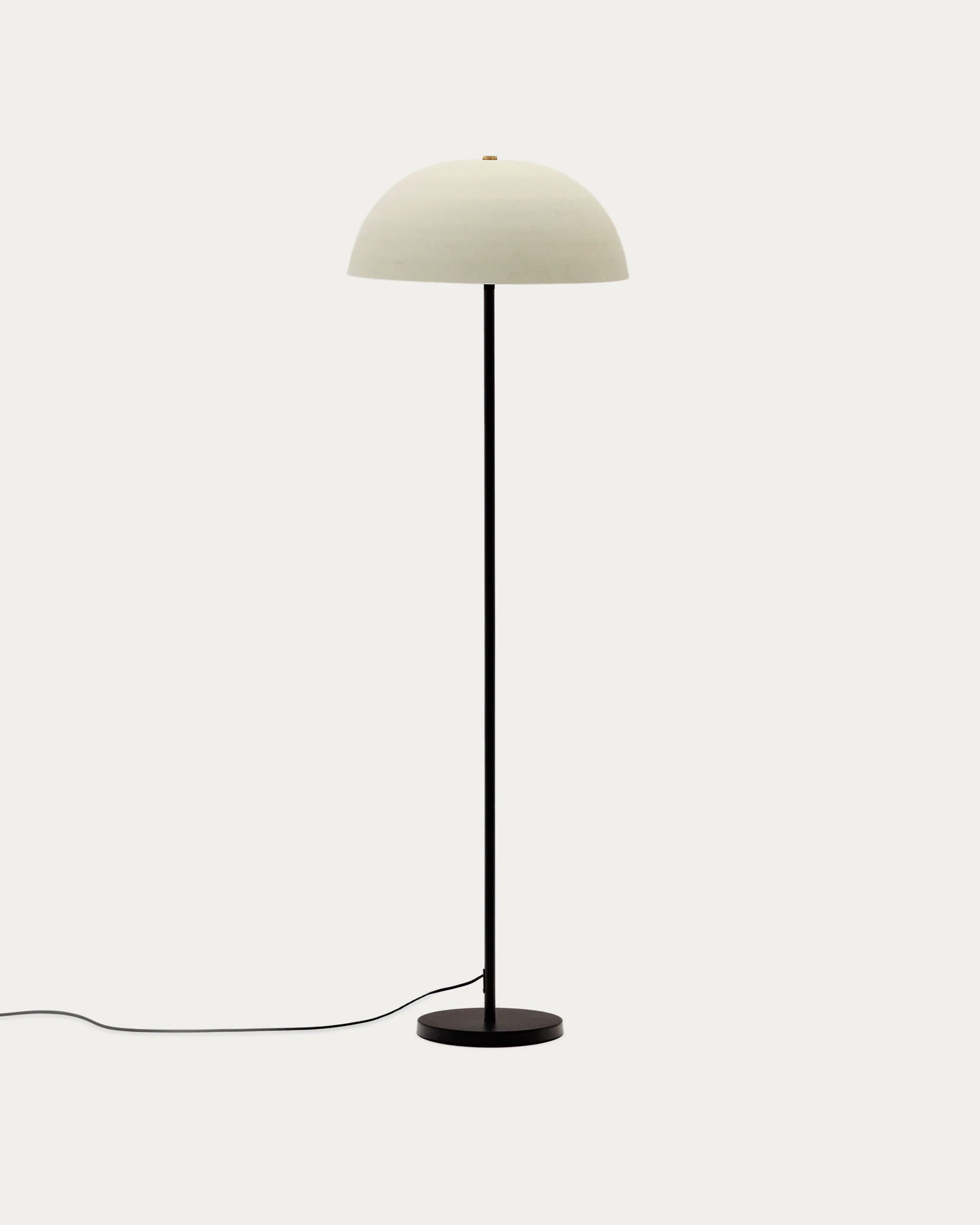 Nibla black metal floor lamp with white clay-effect shade
