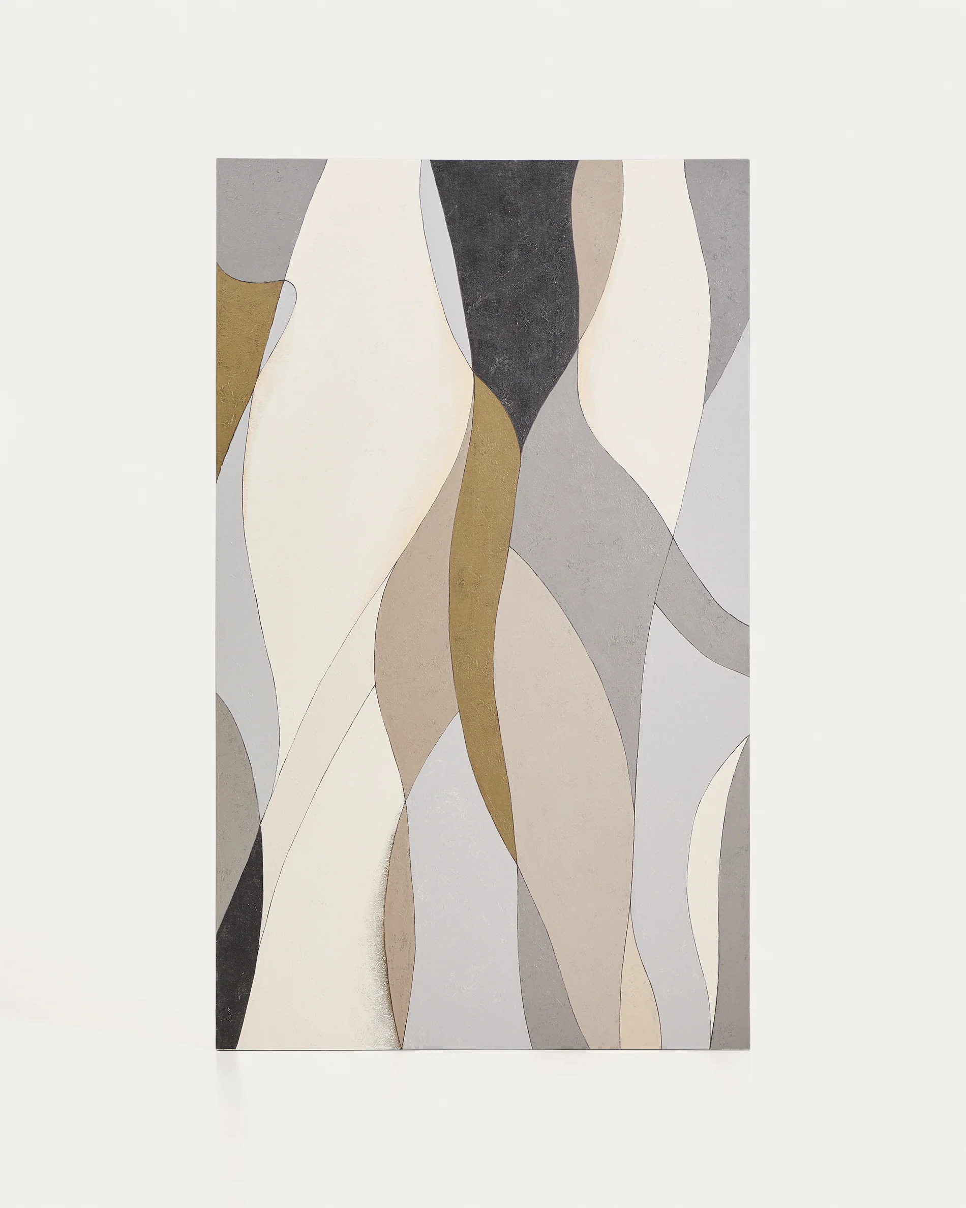 Marvilo grey and mustard abstract canvas 120 x 200cm