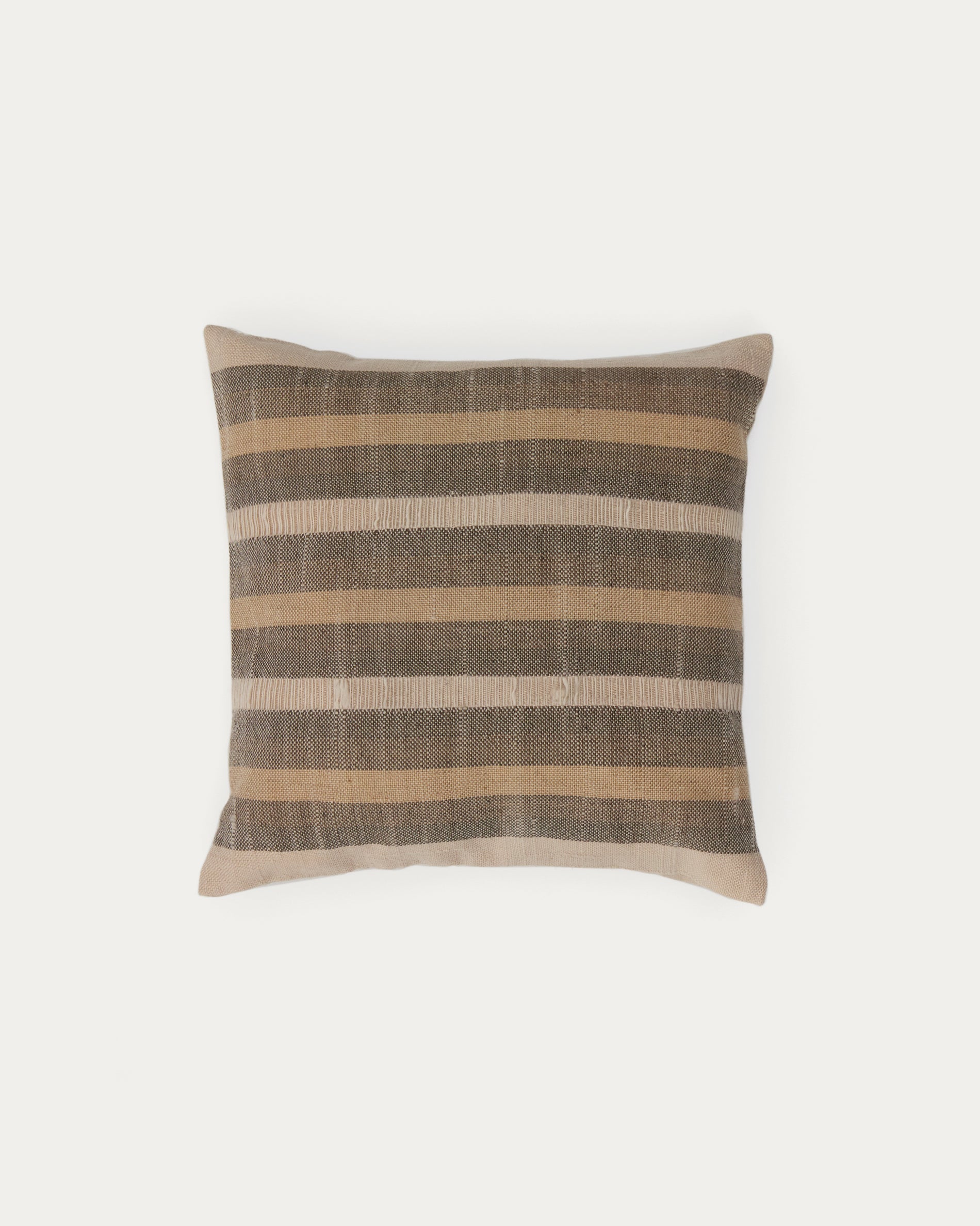 Awen multicoloured woven stripe cotton cushion cover 45 x 45cm