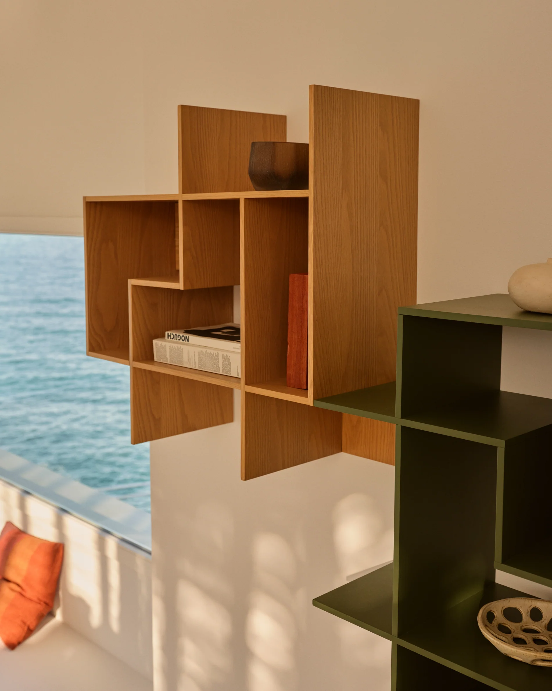 Ina modular shelving unit in oak veneer with natural finish 80 x 80cm FSC 100%