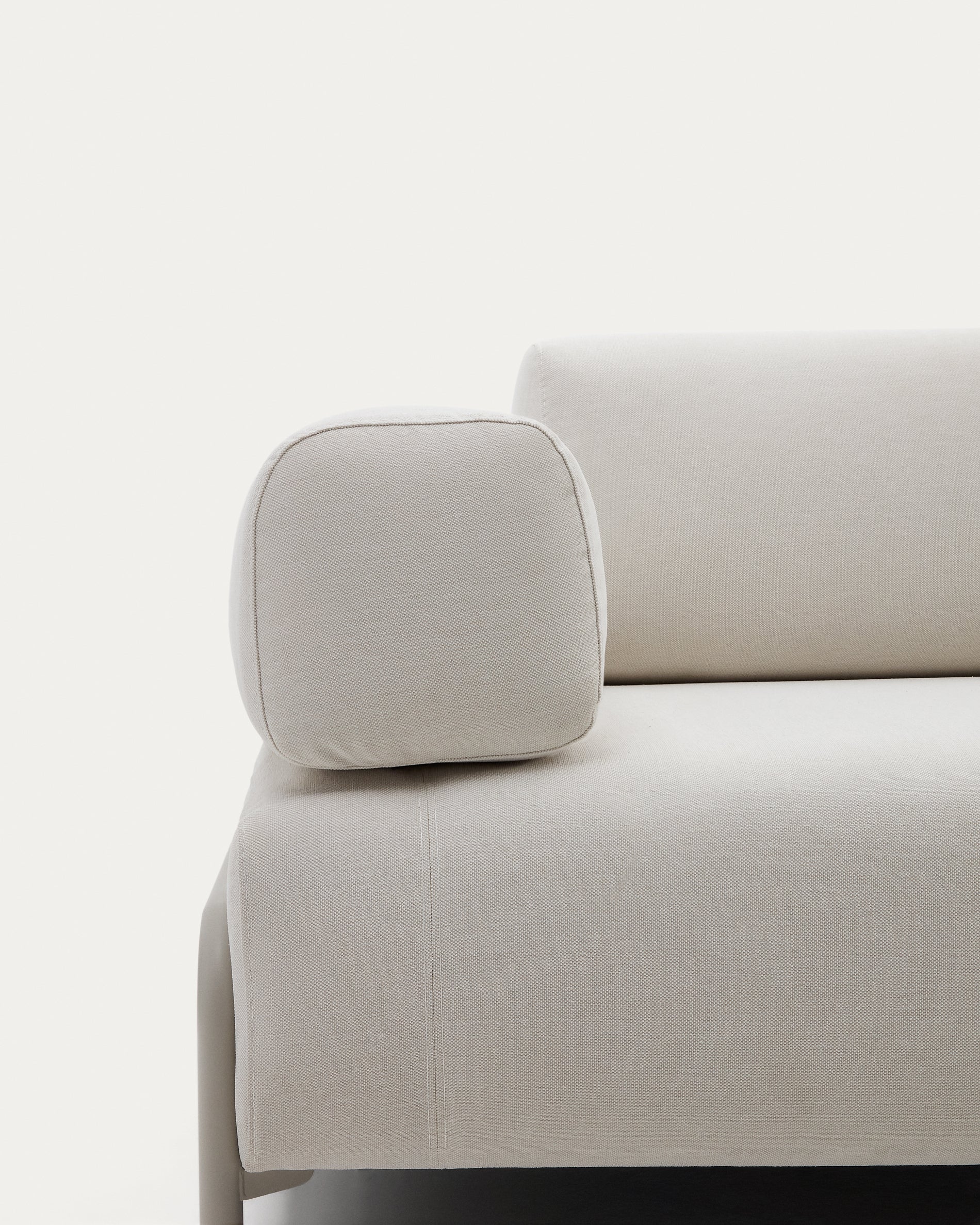 Compo beige chenille 3-seater sofa with beige metal structure 232 cm FSC Mix Credit