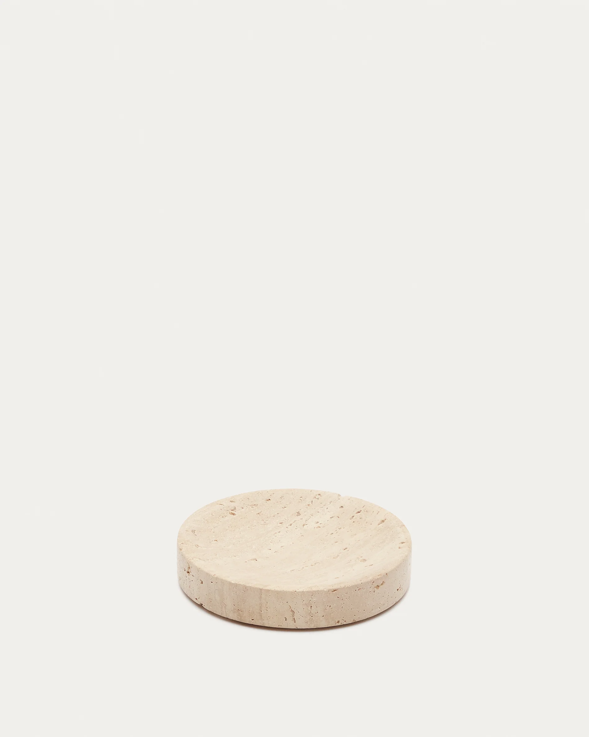 Macre beige travertine soap dish