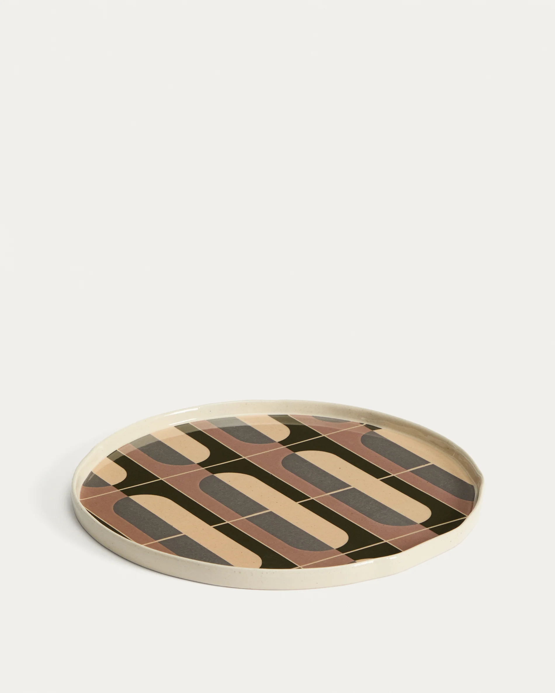 Julnet dinner plate in brown ceramic