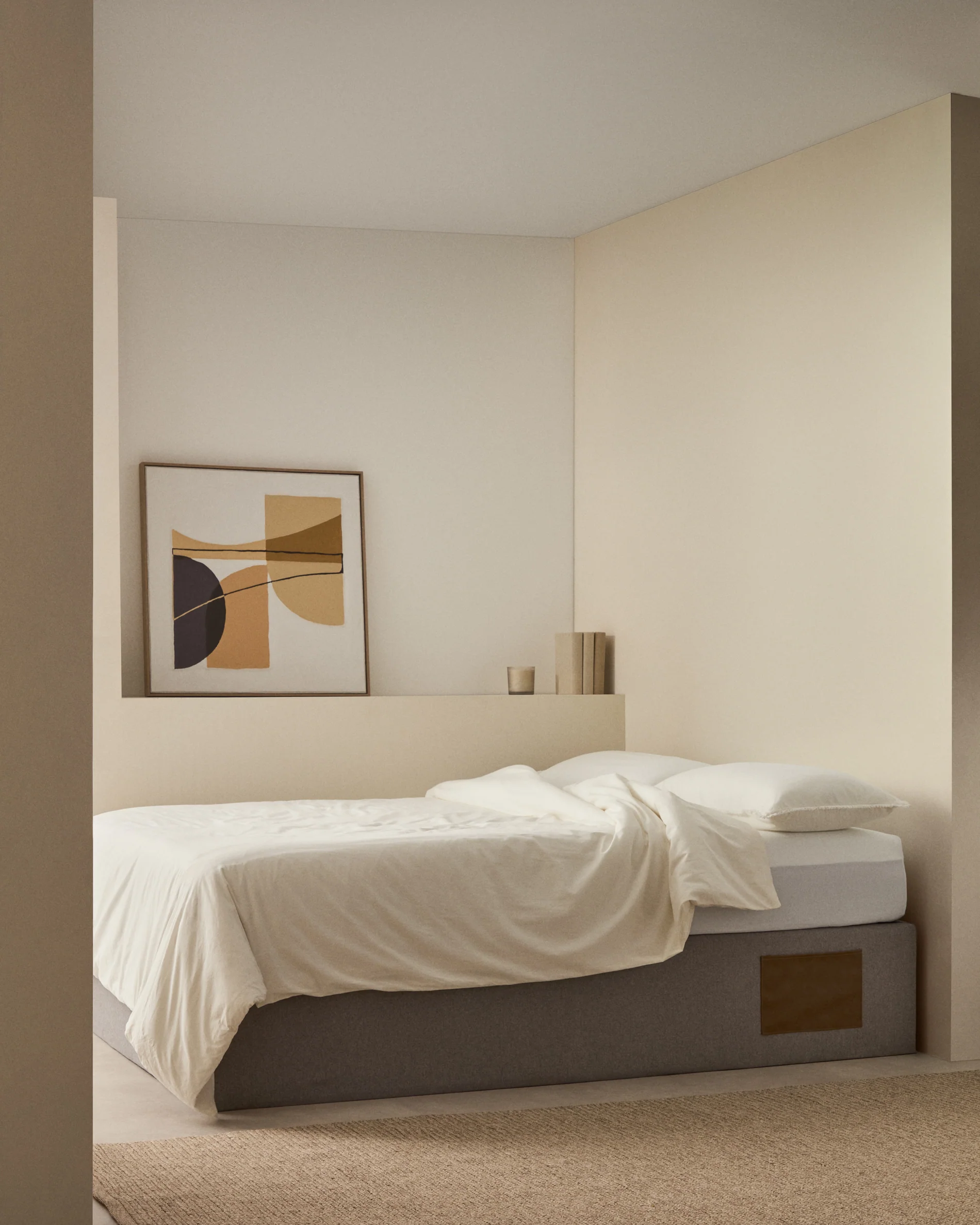 Matters ottoman bed base in grey for a 160 x 200 cm mattress