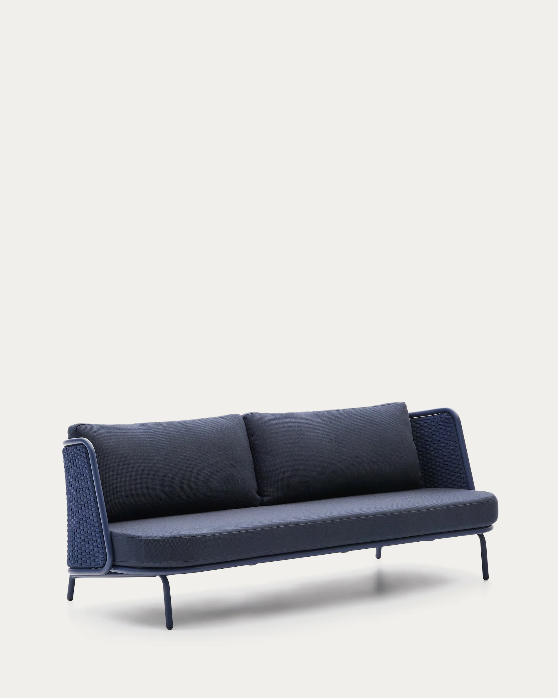 Sedalis outdoor 3-seater sofa in aluminium and blue rope cord 210cm
