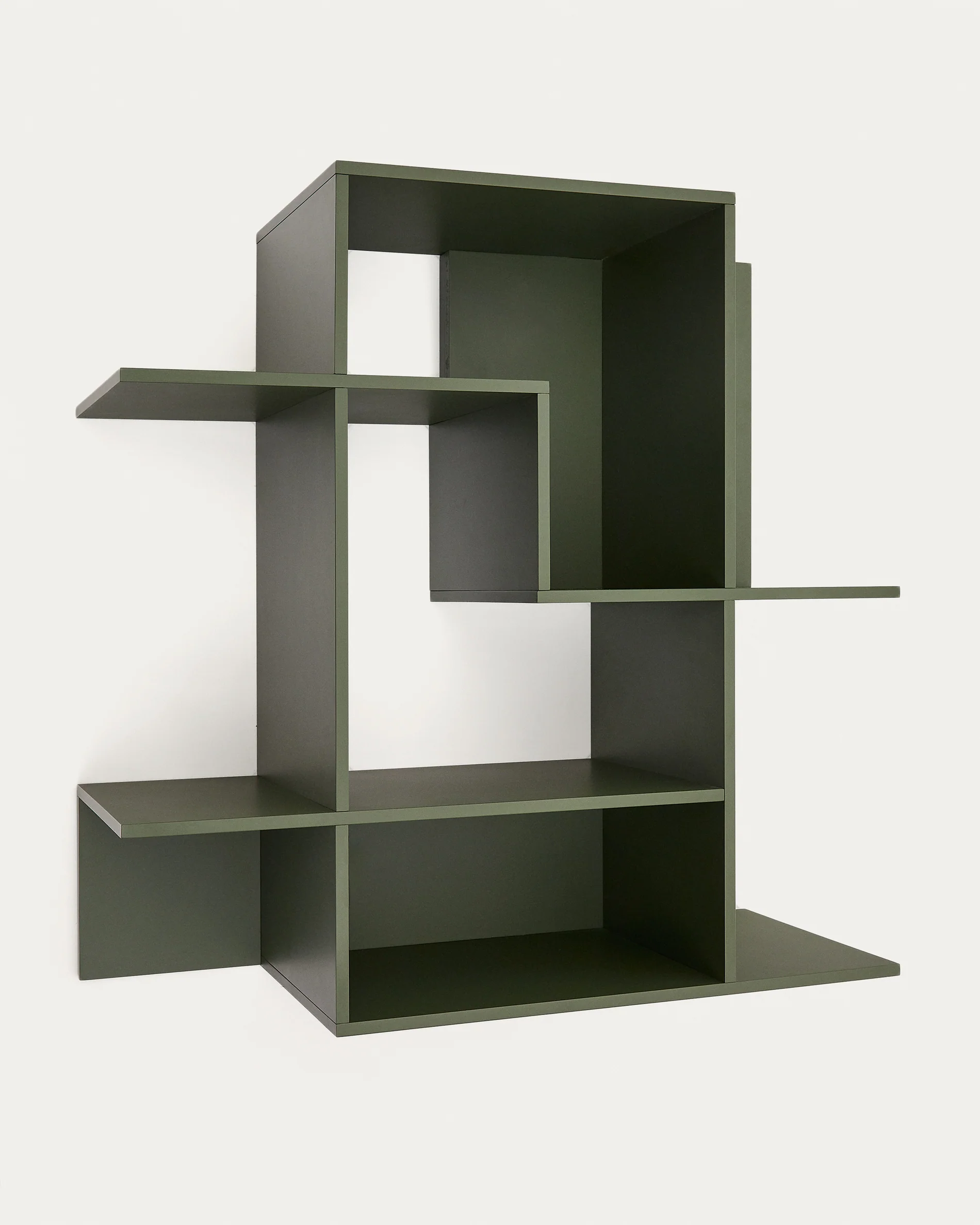 Ina modular shelving unit in green lacquered MDF 80 x 80cm FSC 100%