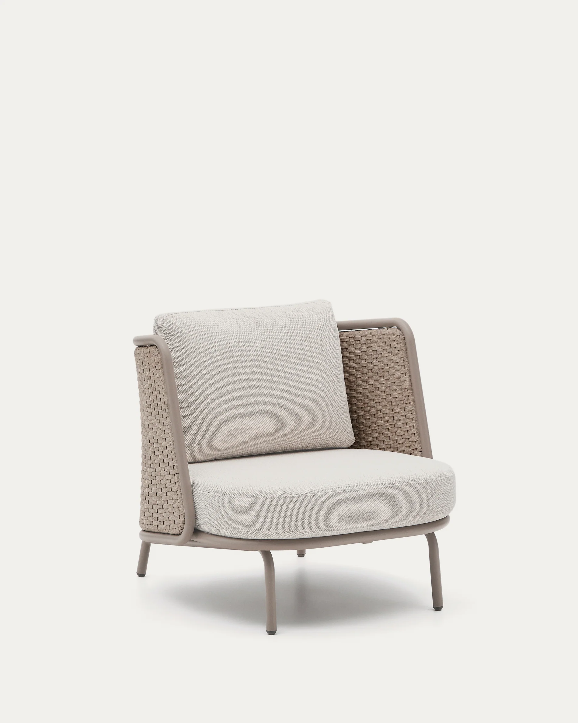 Sedalis outdoor armchair in aluminium and taupe rope cord