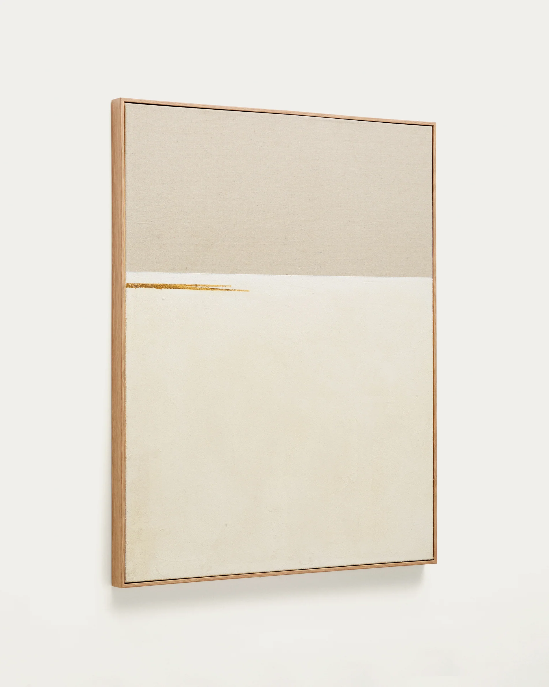 Salin abstract painting with a horizontal linen stripe 80 x 100 cm