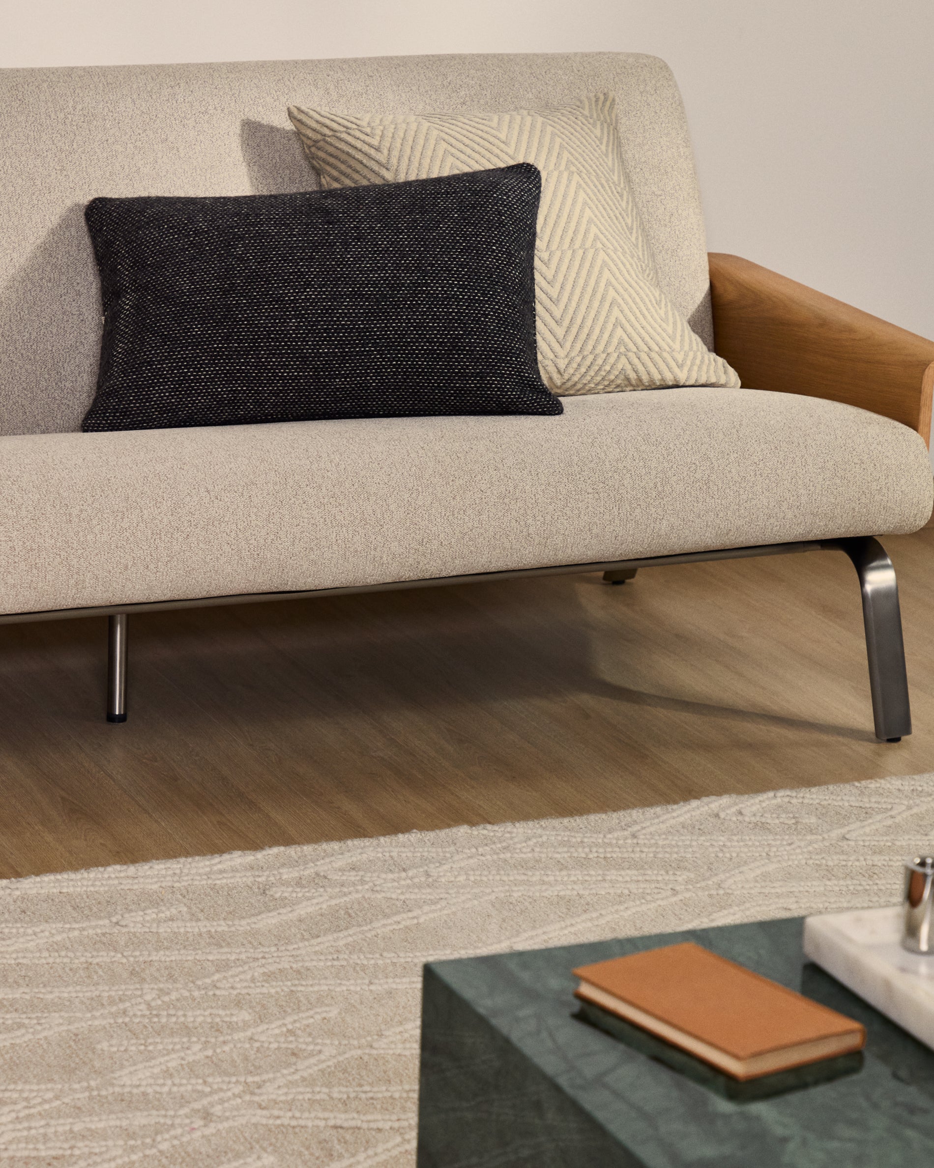 Elira wool and cotton cushion cover in black 40 x 60 cm