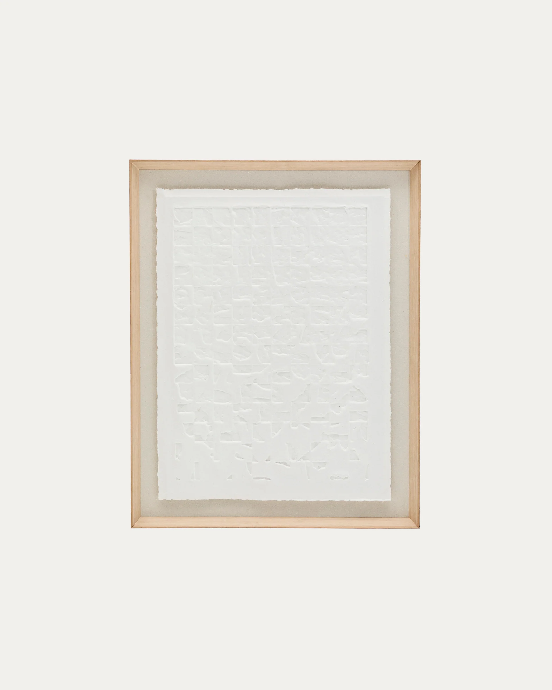 Annia white, papier mâché picture, 90 x 70 cm