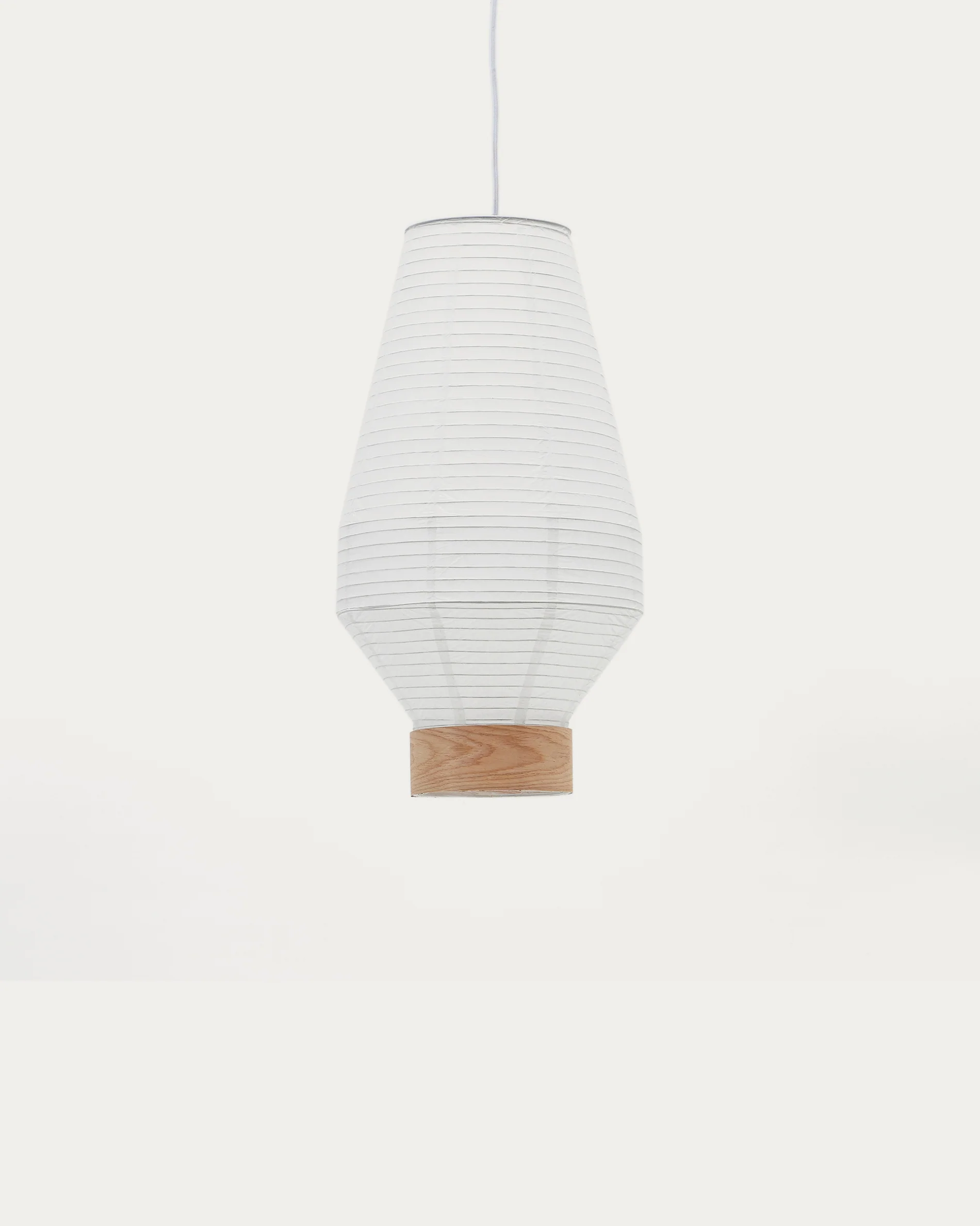 Hila ceiling lamp screen in white paper with natural wood veneer Ø 30 cm