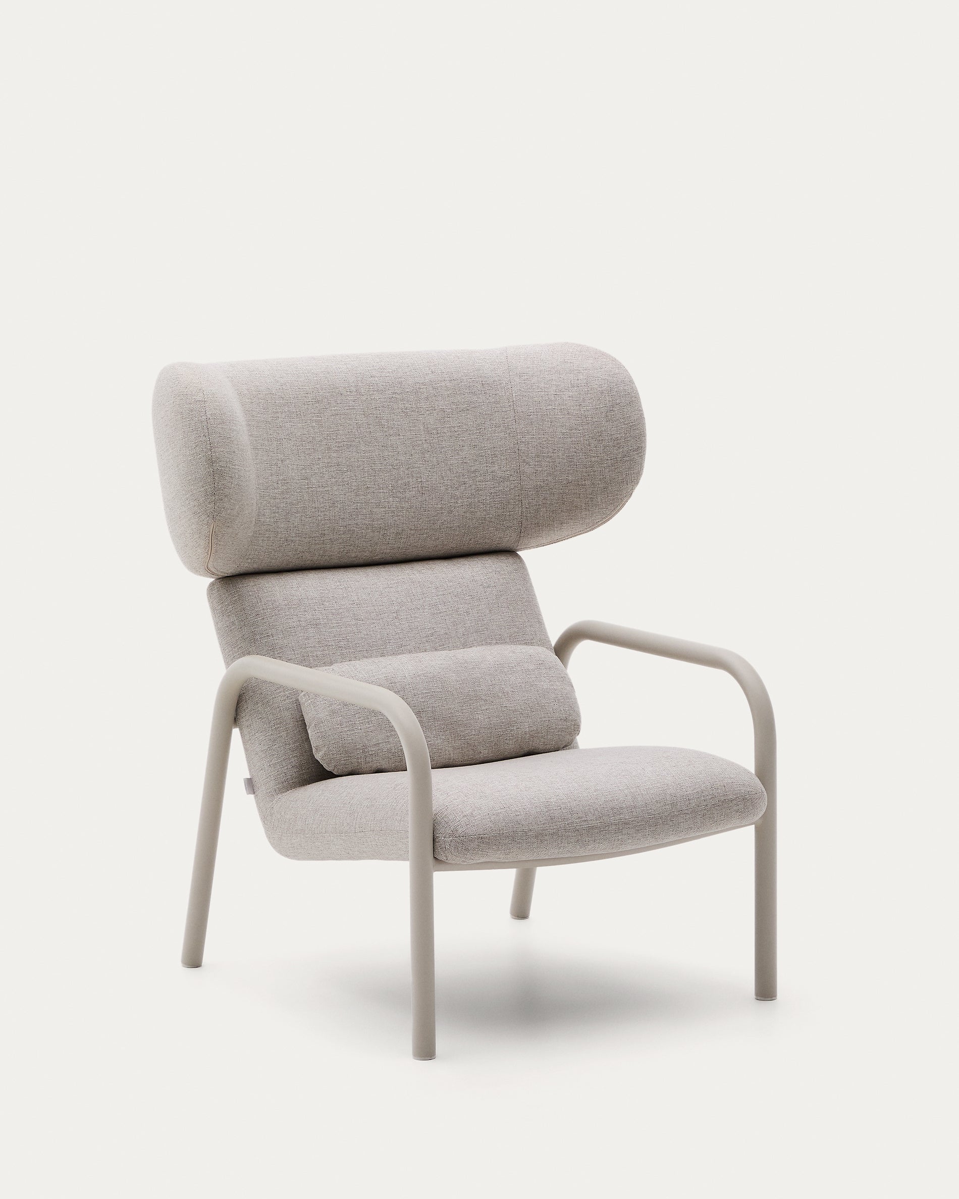 Inari armchair in beige and steel with beige painted finish FSC Mix Credit