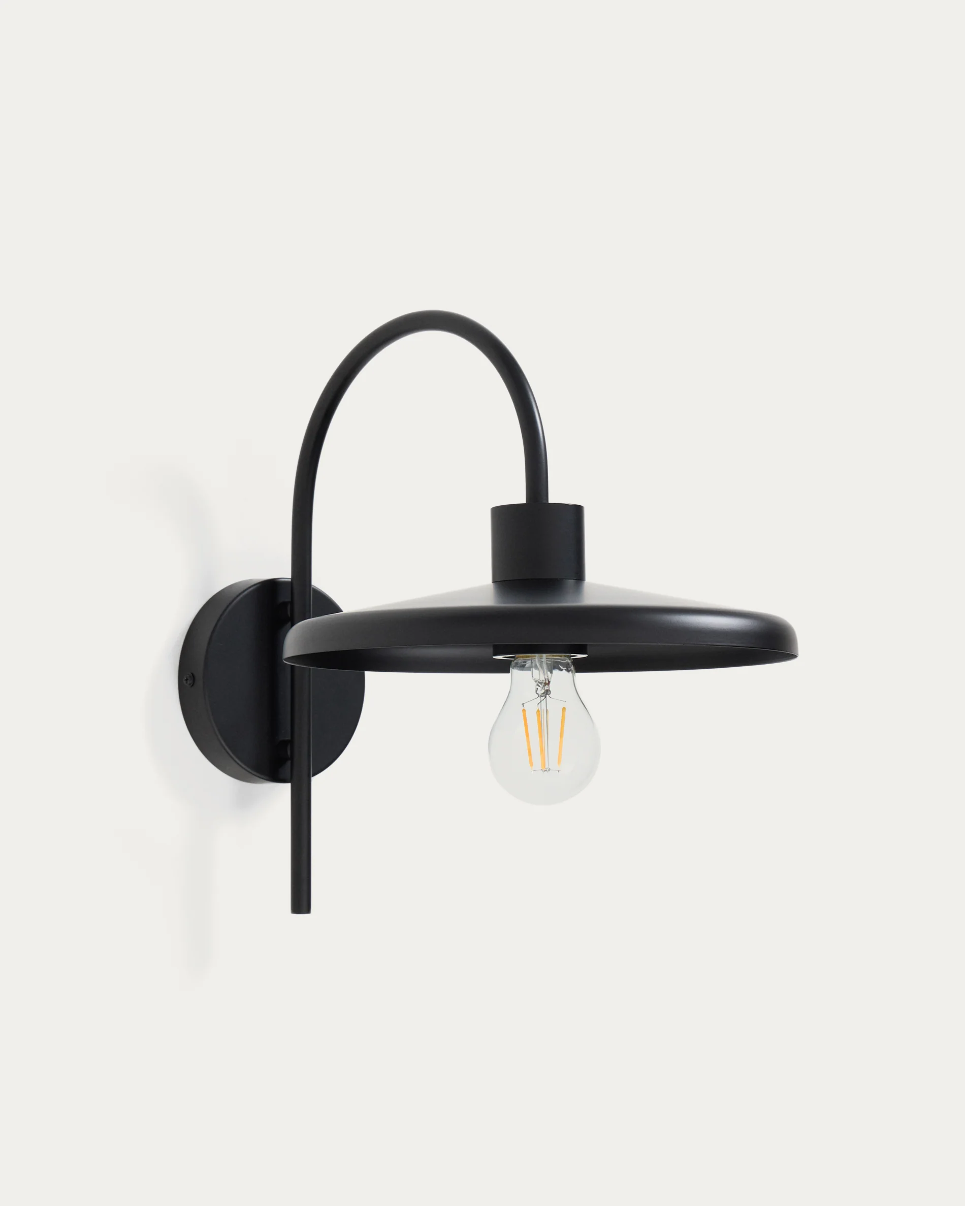 Nuvira wall light in black satin metal