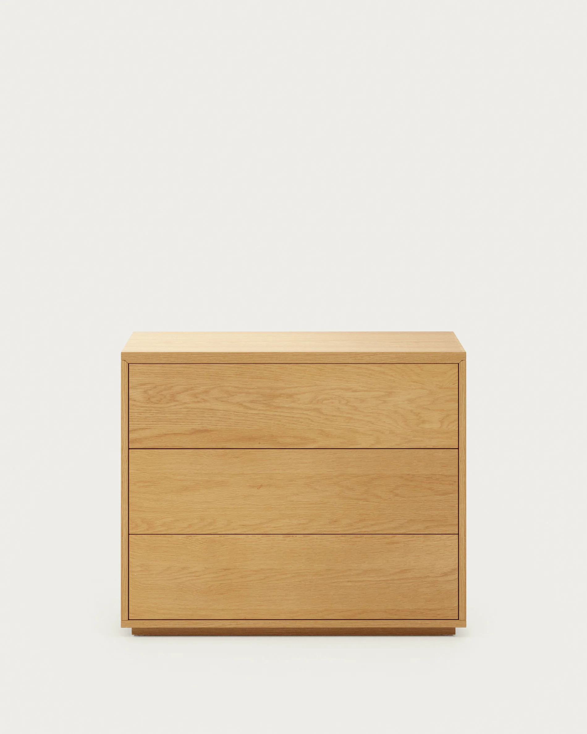 Abilen 3-drawer oak veneer chest of drawers, 90 x 75 cm, FSC™ certified