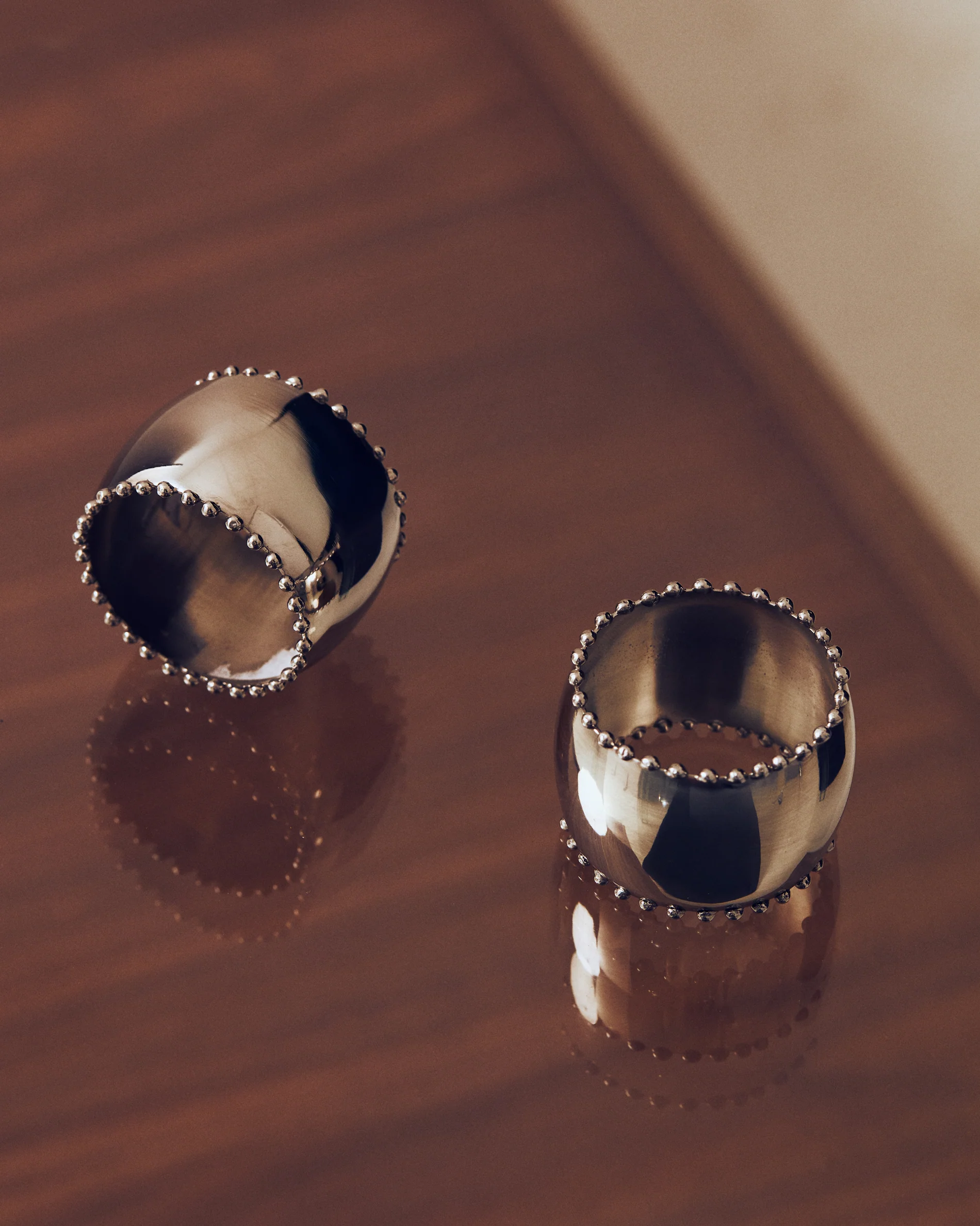 Nirela set of 2 stainless steel napkin rings