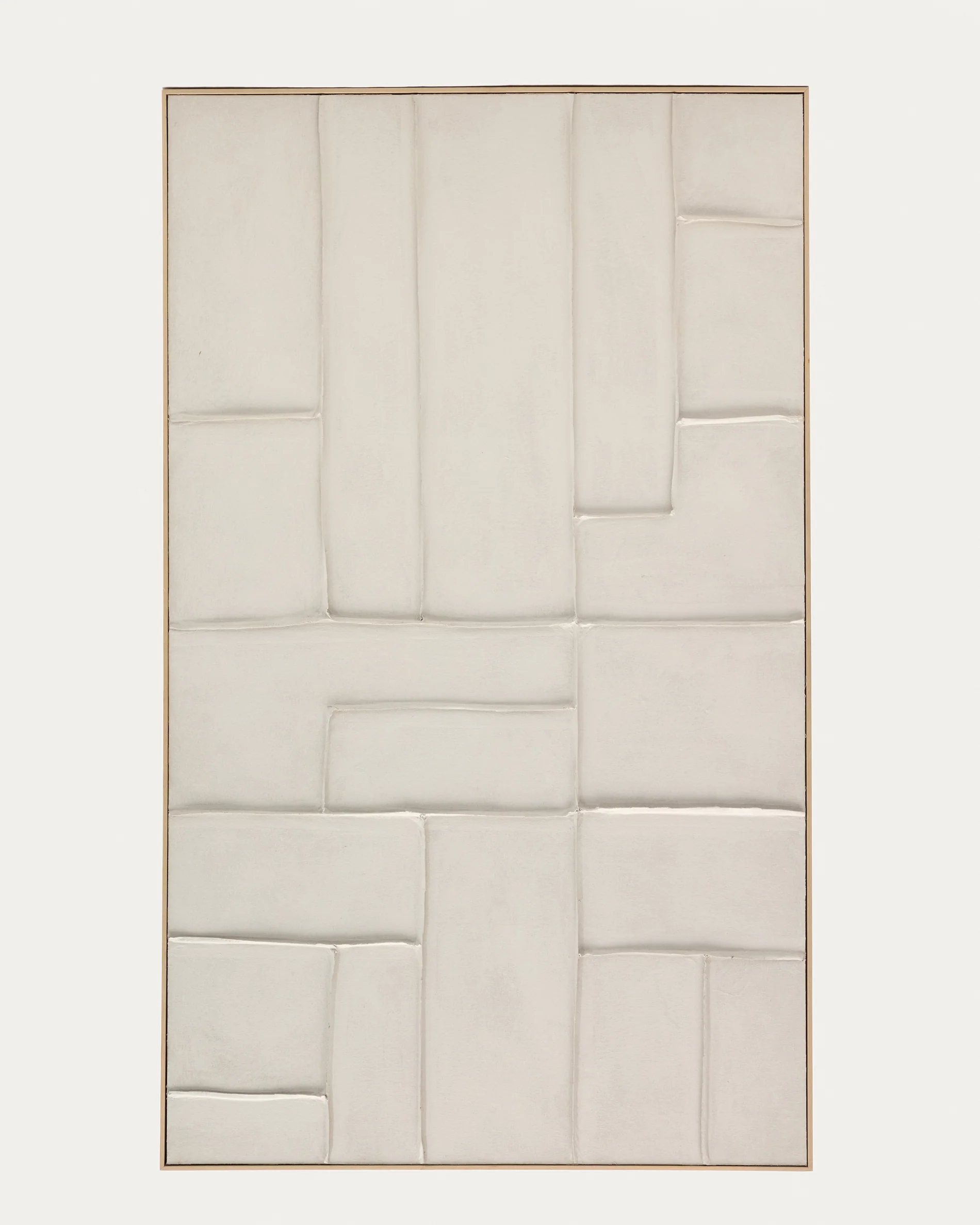 Klis white linen picture with geometric shapes, 120 x 200 cm