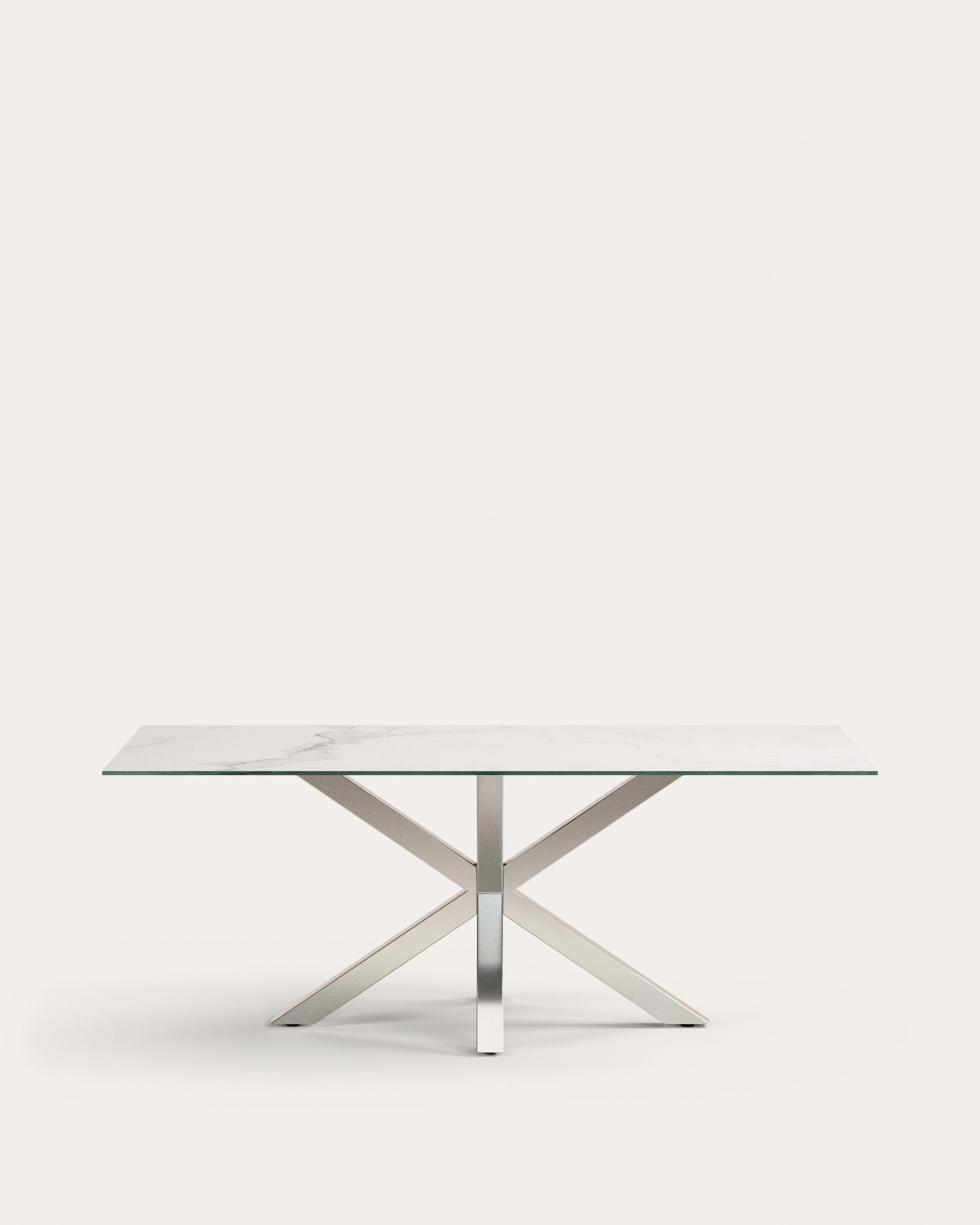 Argo table in Iron Moss porcelain and stainless steel legs, 200 x 100 cm