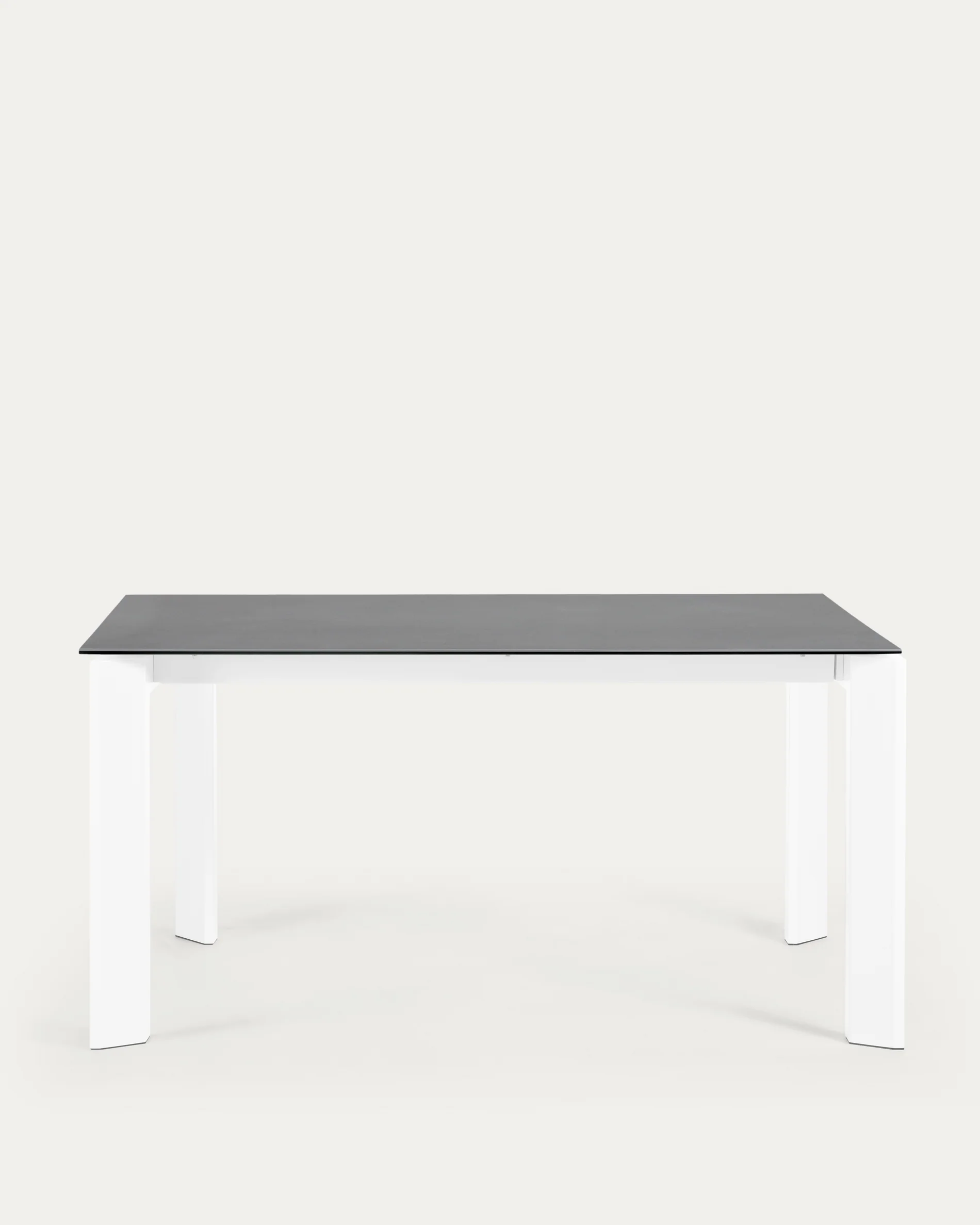 Axis porcelain extendable table in Volcano Rock finish with white legs 160 (220) cm