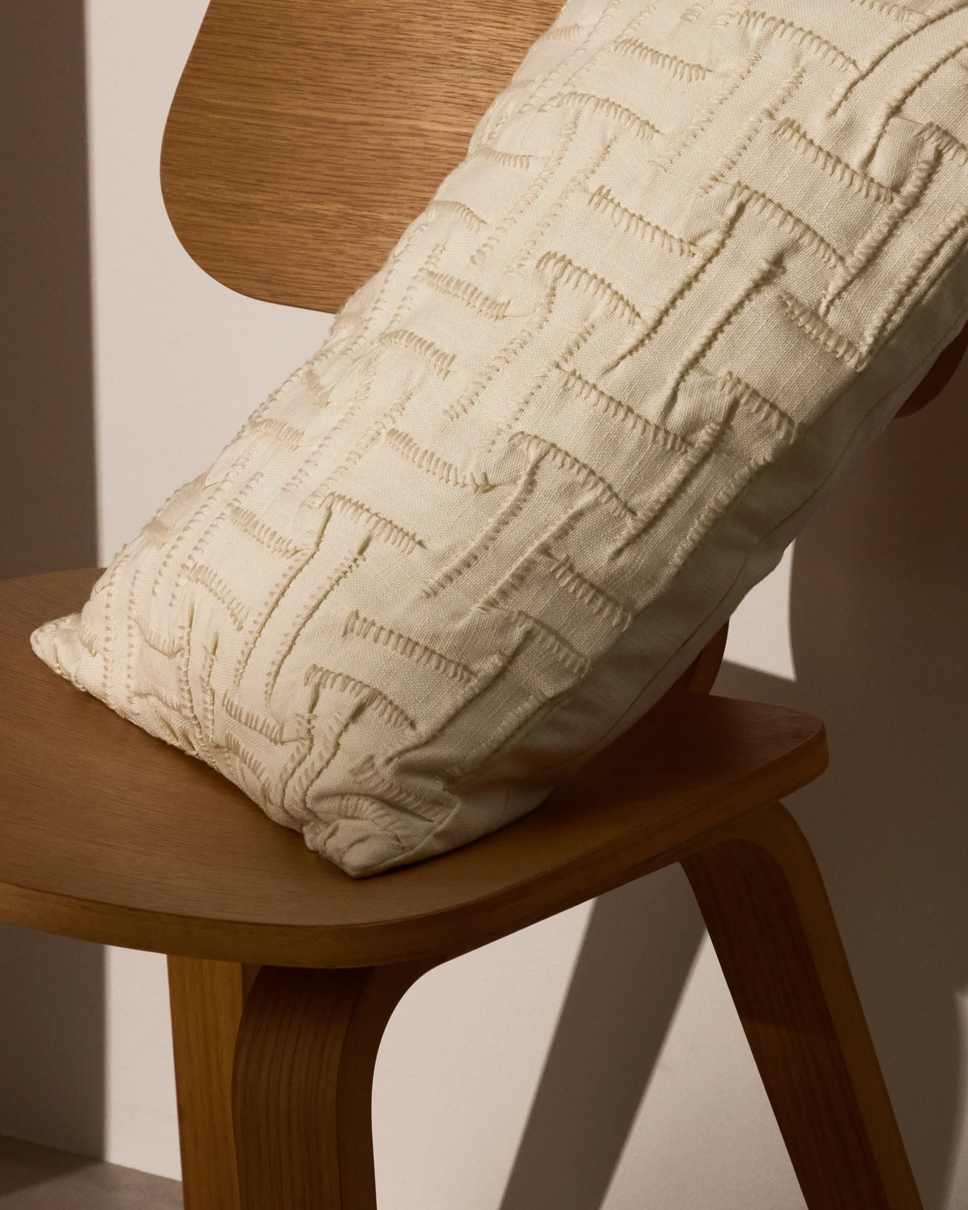 Lir beige embroidered cotton cushion cover 30 x 50cm