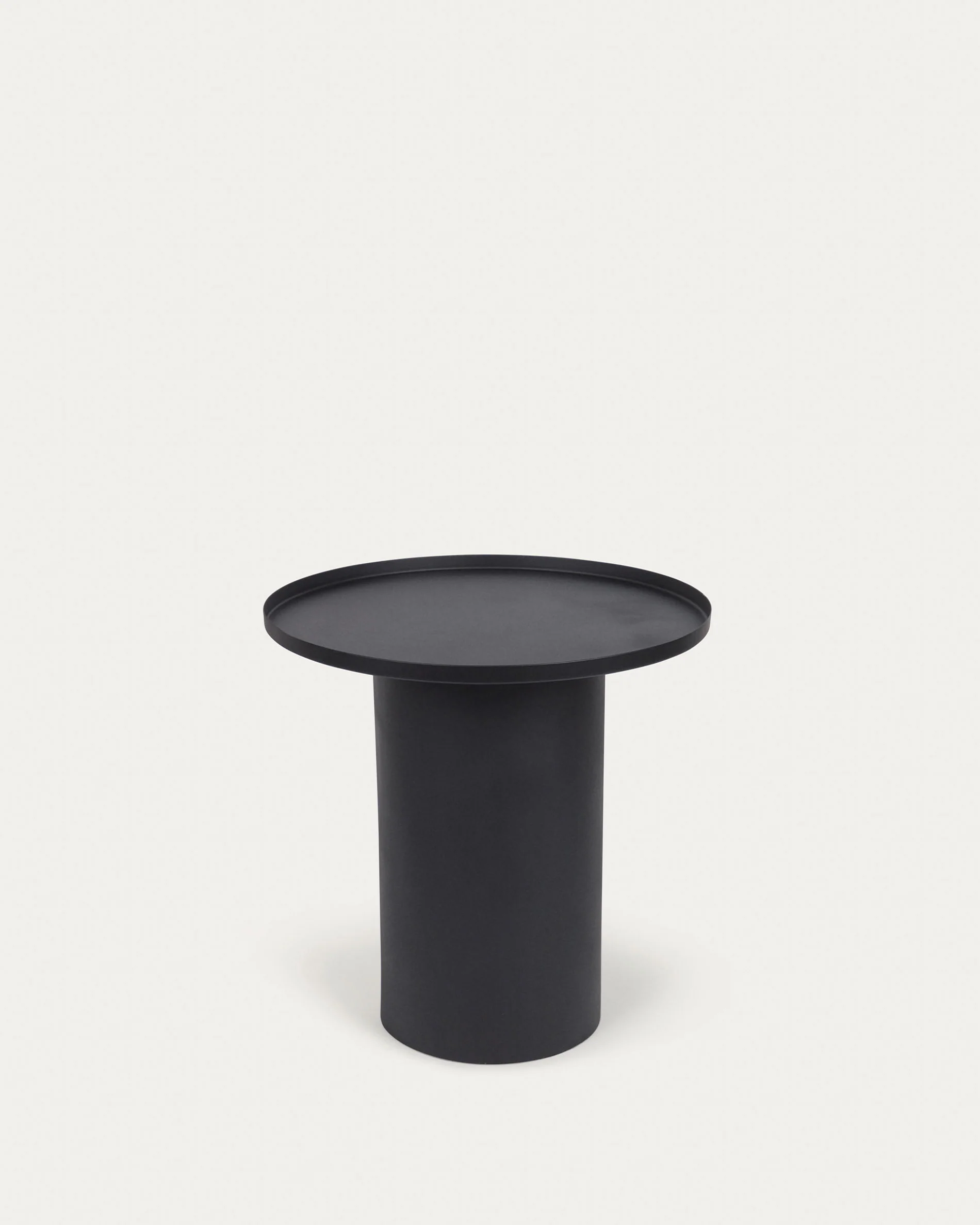 Fleksa round side table in black metal Ø 45 cm