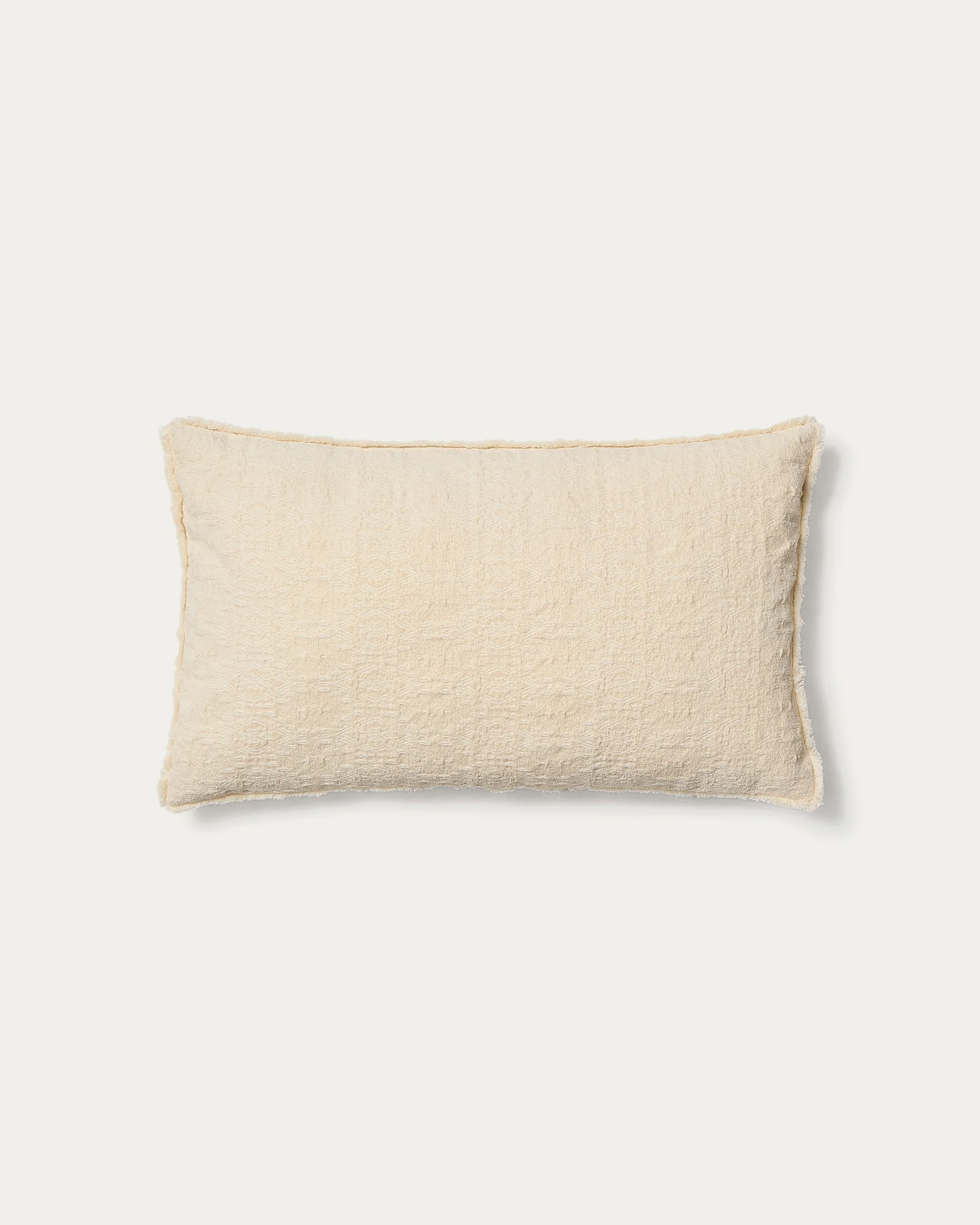 Narela cushion cover in natural jacquard cotton and viscose 50 x 30 cm