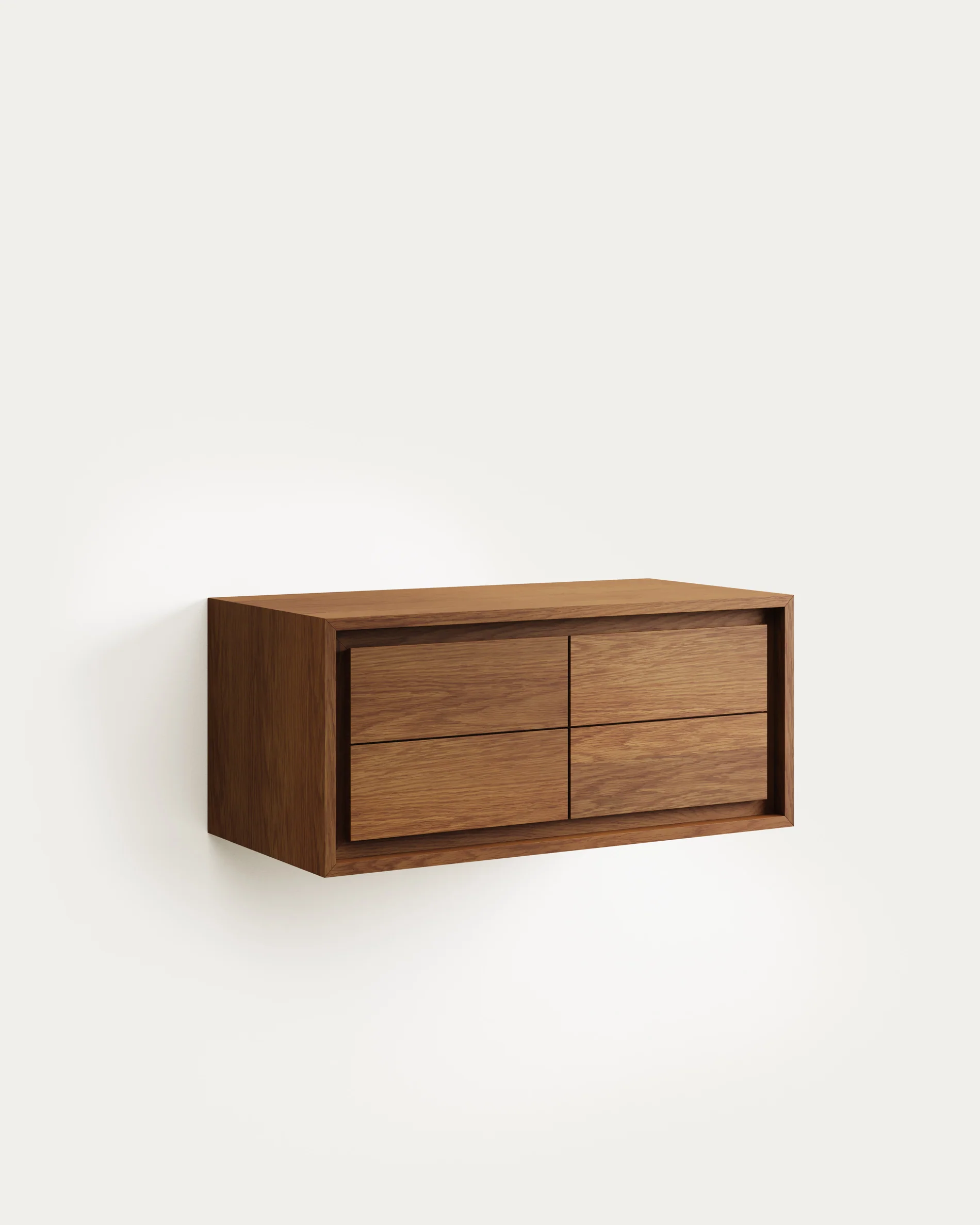 Kenta bathroom furniture in solid teak wood with a walnut finish, 90 x 45 cm