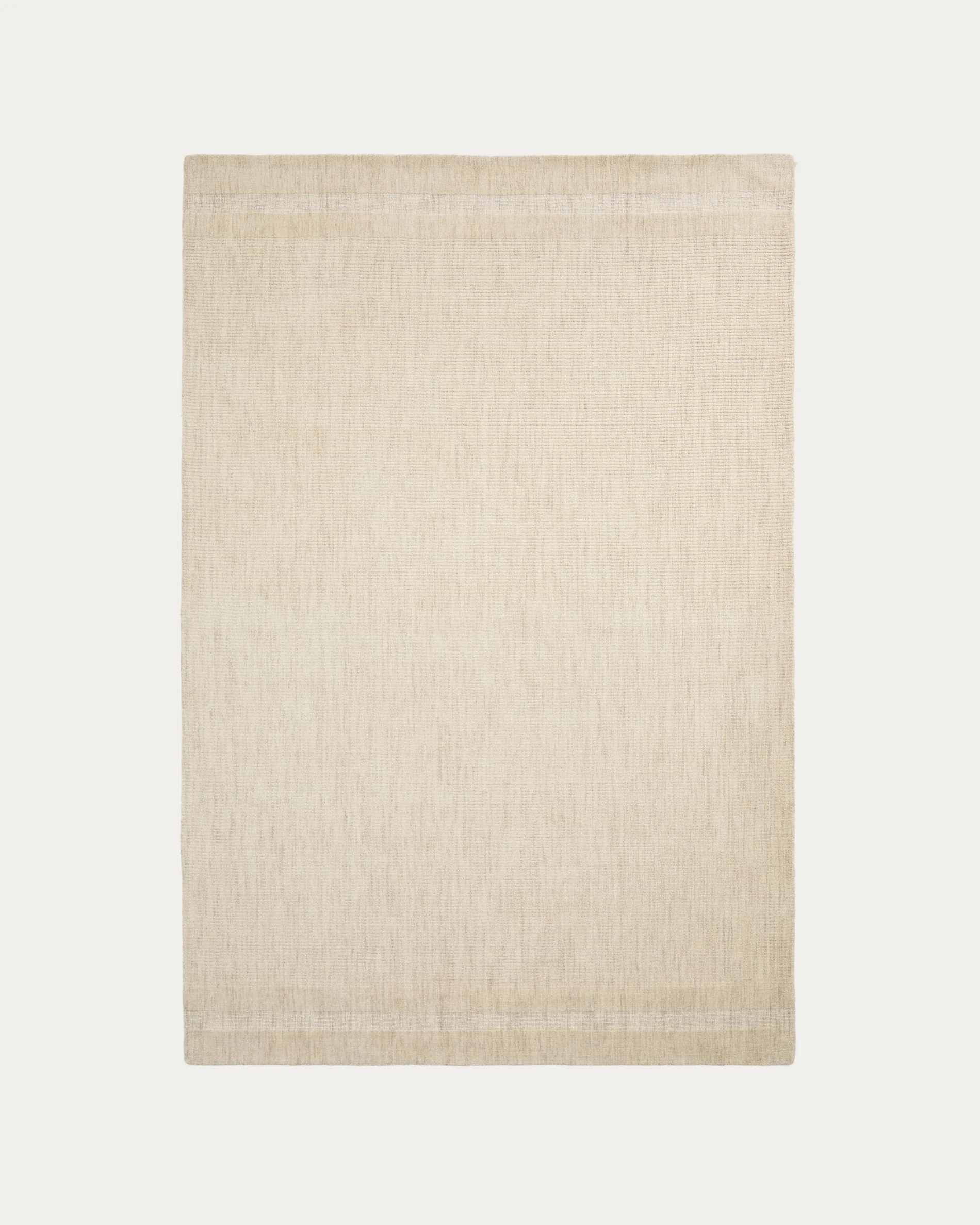 Dalena beige striped jacquard wool rug 230 x 160cm