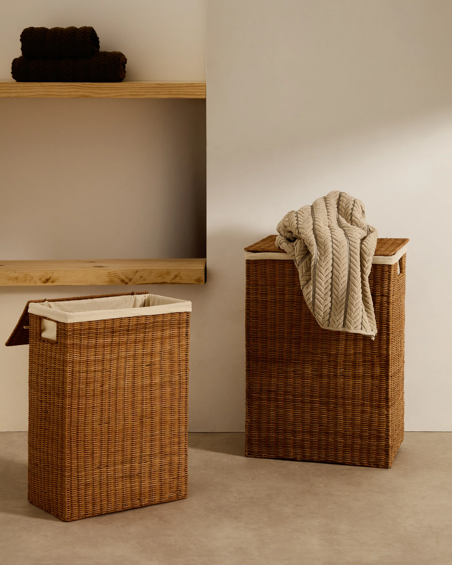 Indali set of 2 rattan baskets, 44 x 27 cm / 37 x 23 cm