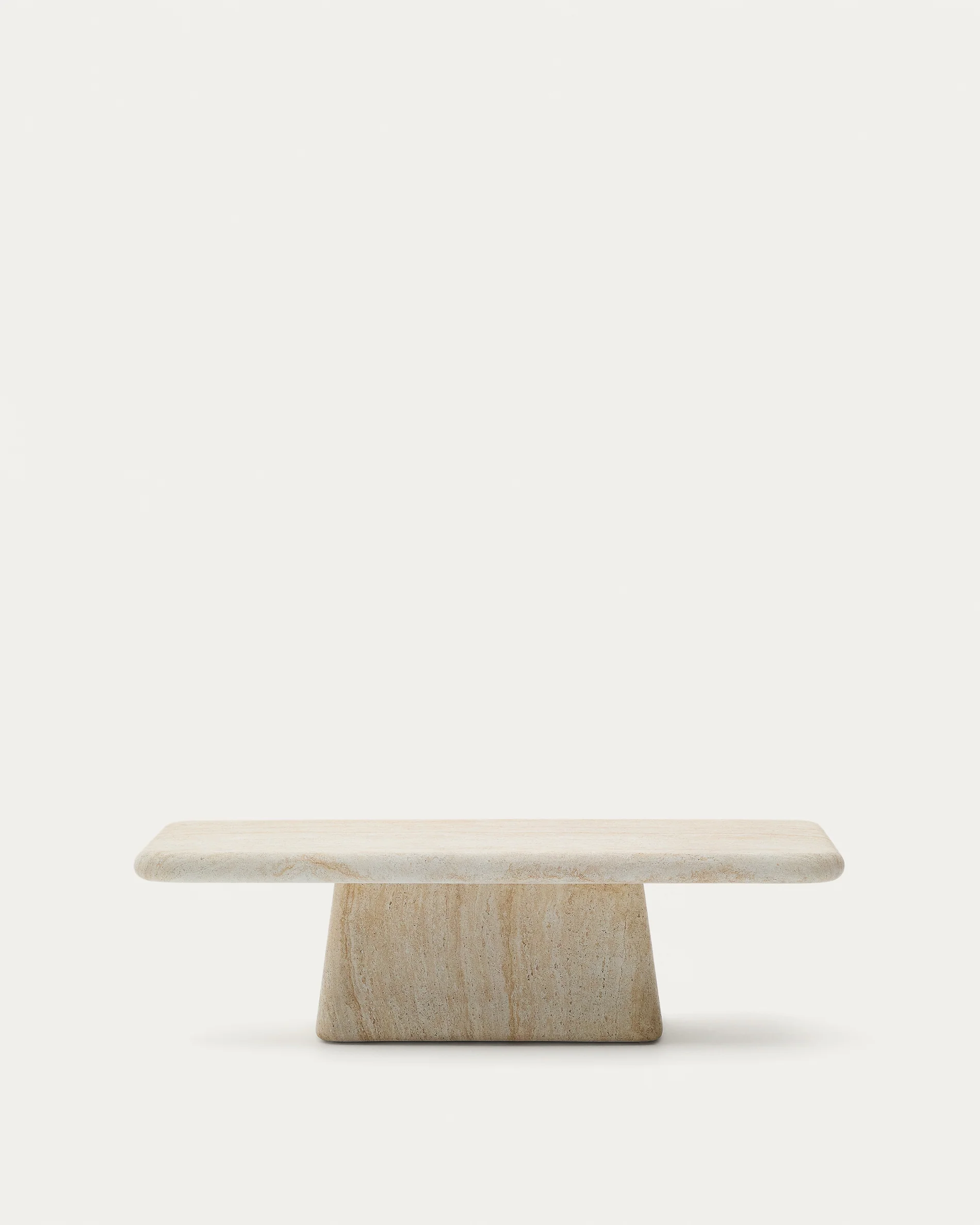 Drasi coffee table in cement with travertine-effect finish 140 x 70cm