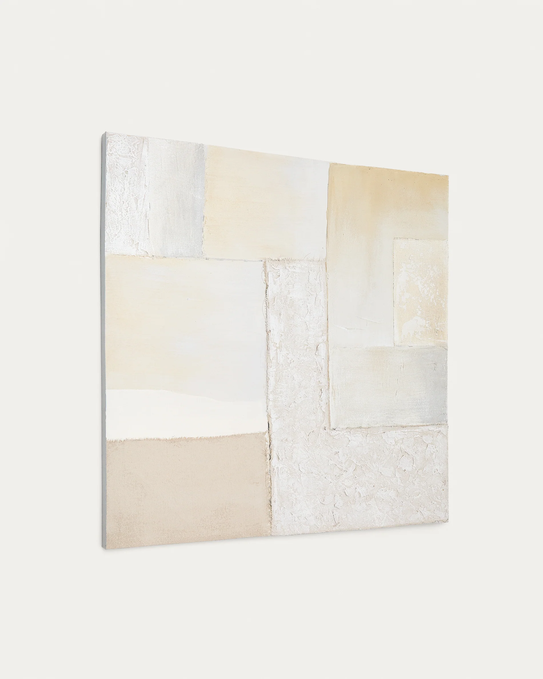 Pineda abstract canvas in white, 95 x 95 cm