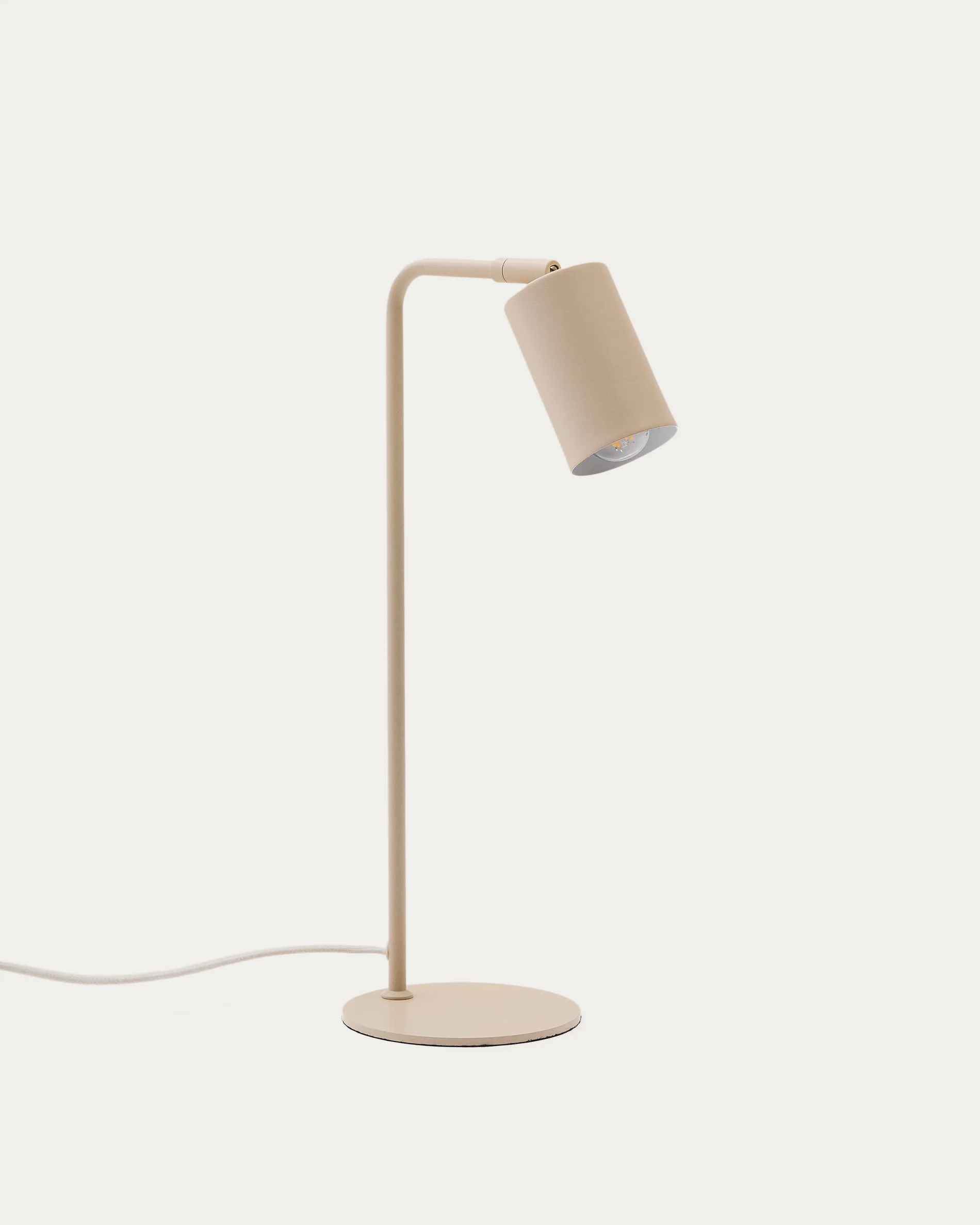 Manie metal desk lamp with beige textured finish