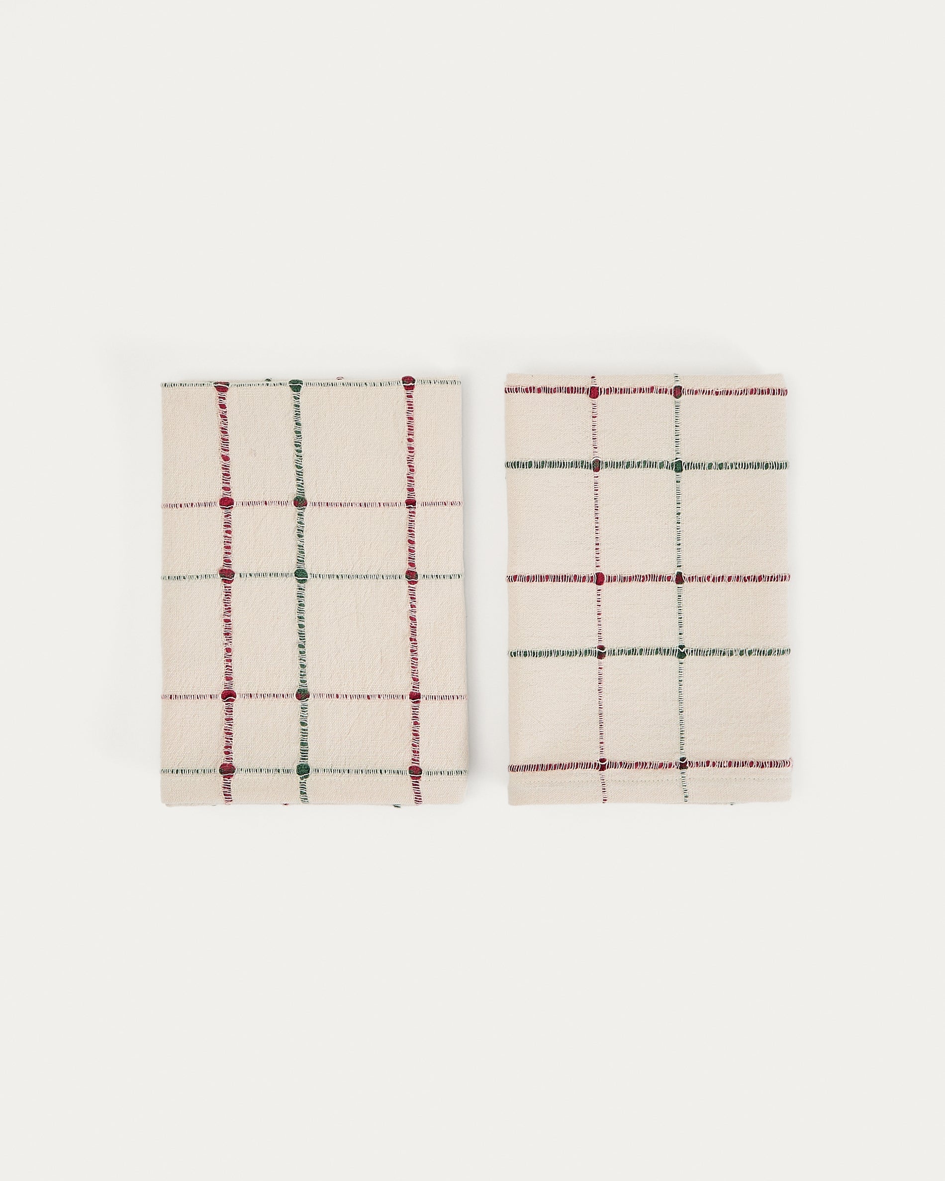 Aldelie set of 2 multicoloured 100% cotton jacquard napkins