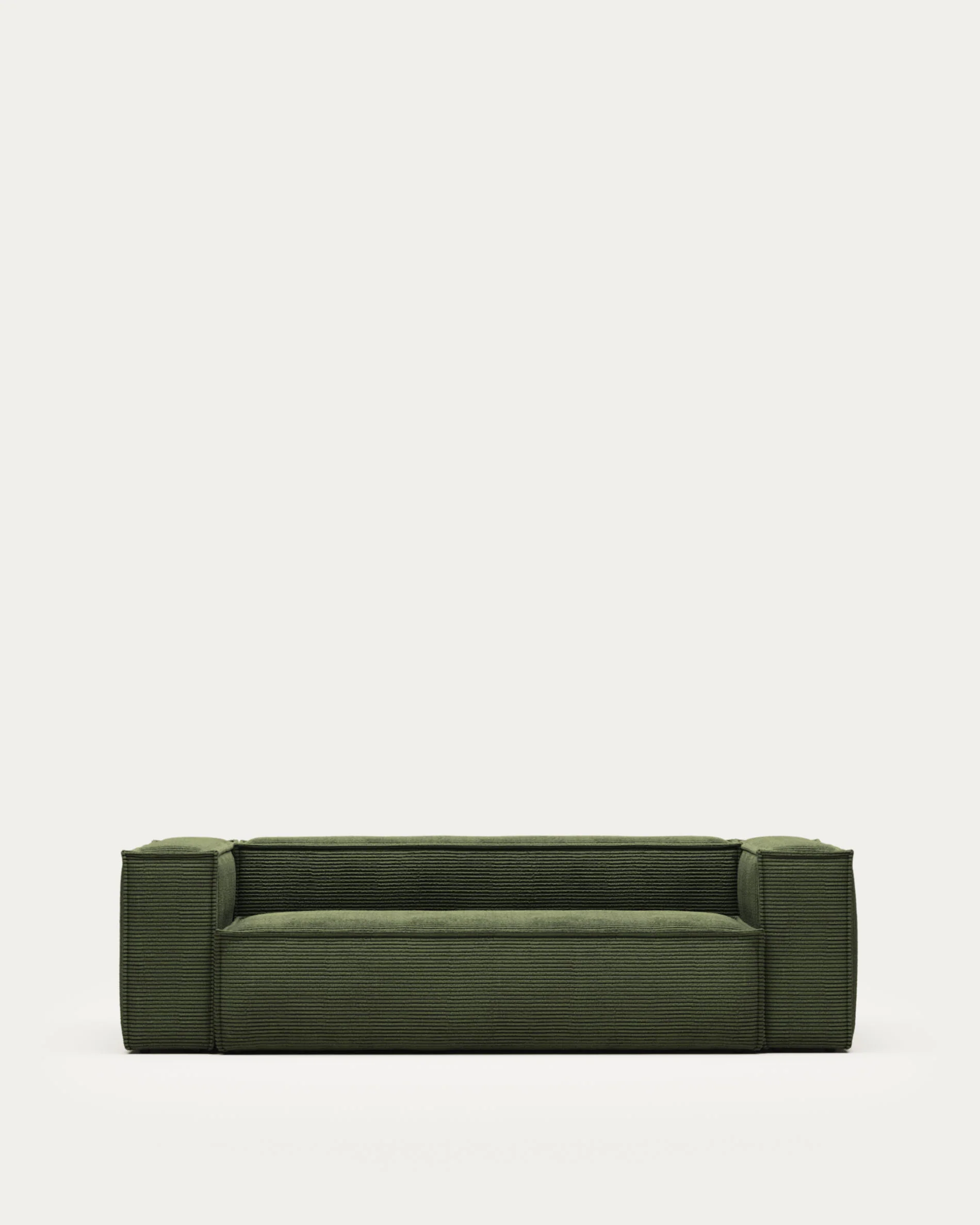 Blok 3-seater sofa in green thick corduroy 240cm FSC Mix Credit