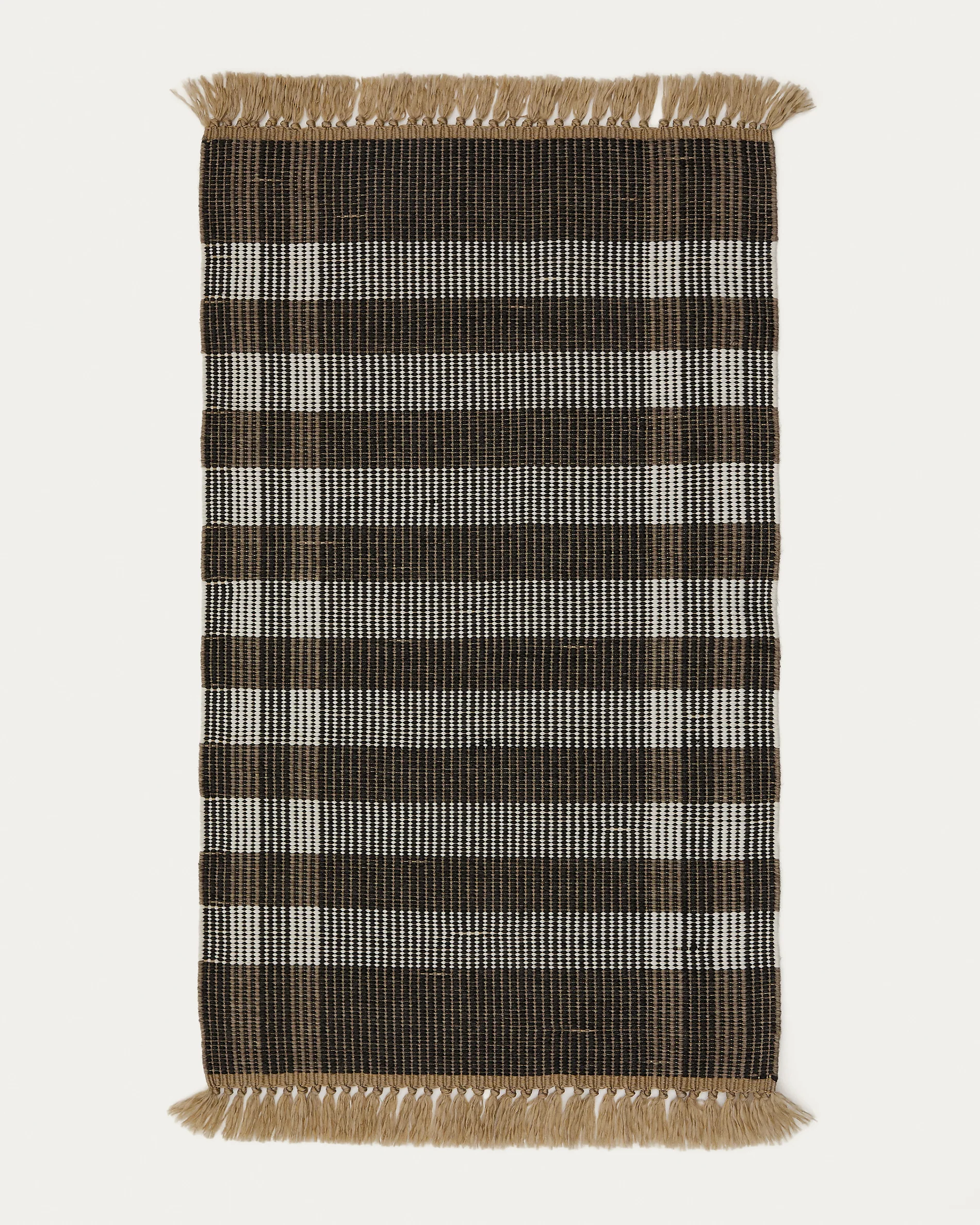 Rug Barani in synthetic fibers brown and black 60 x 90 cm