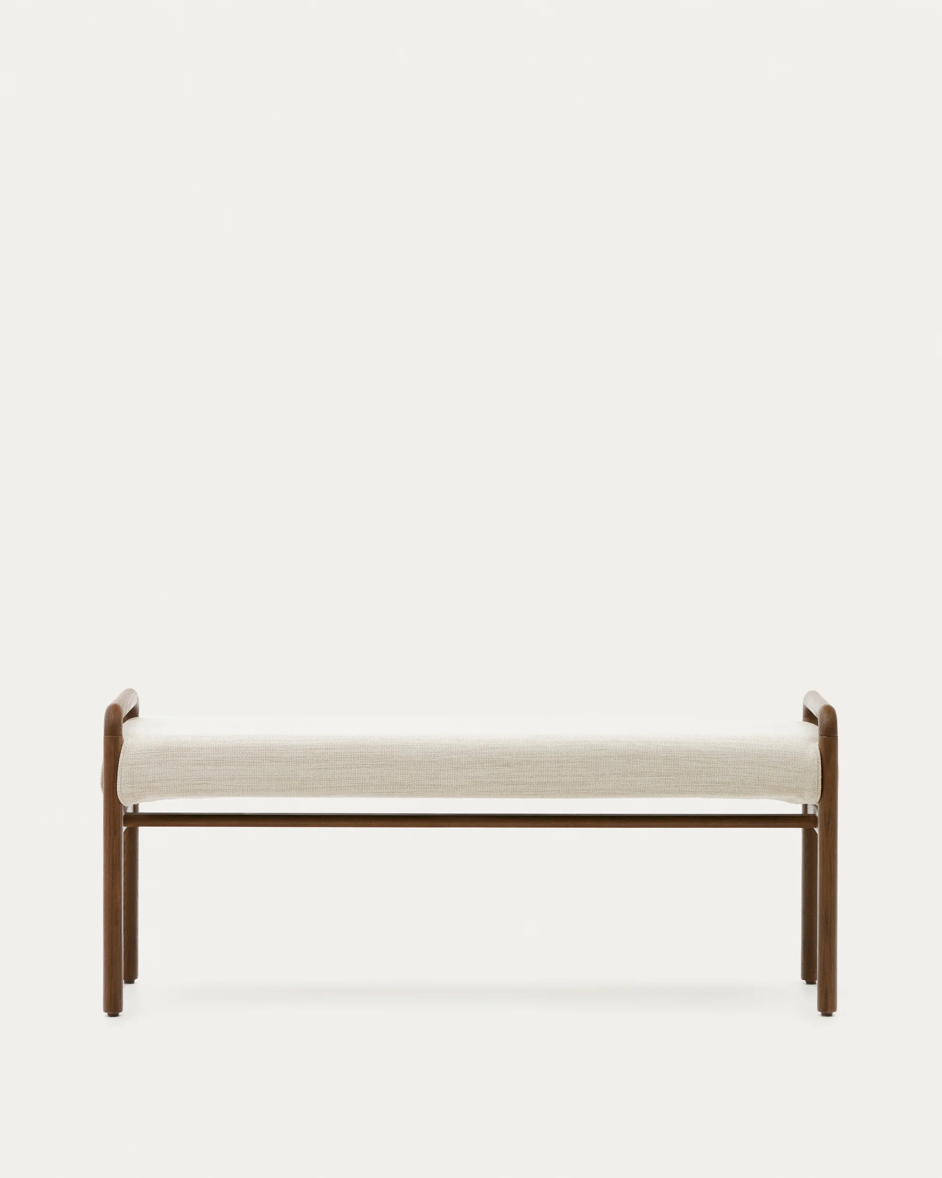 Macaret bench with removable cover solid oak wood with walnut finish 120 cm FSC Mix Credit
