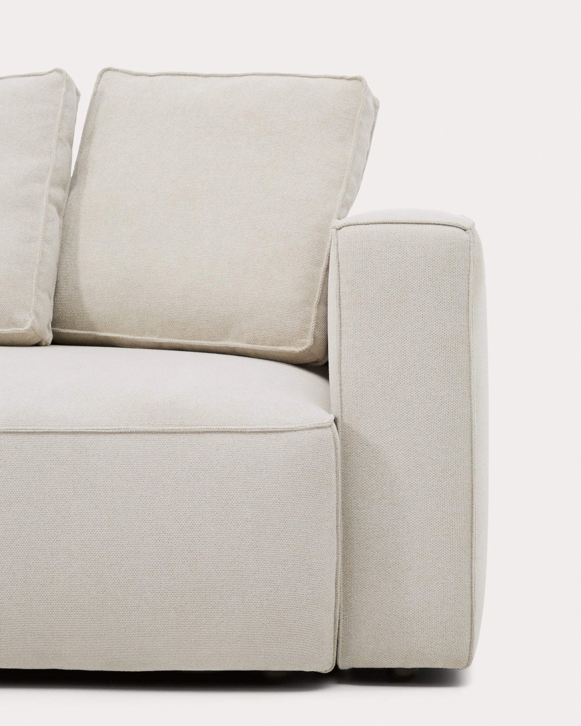 Marela beige chenille 3-seater sofa bed with left chaise longue 236cm FSC Mix Credit